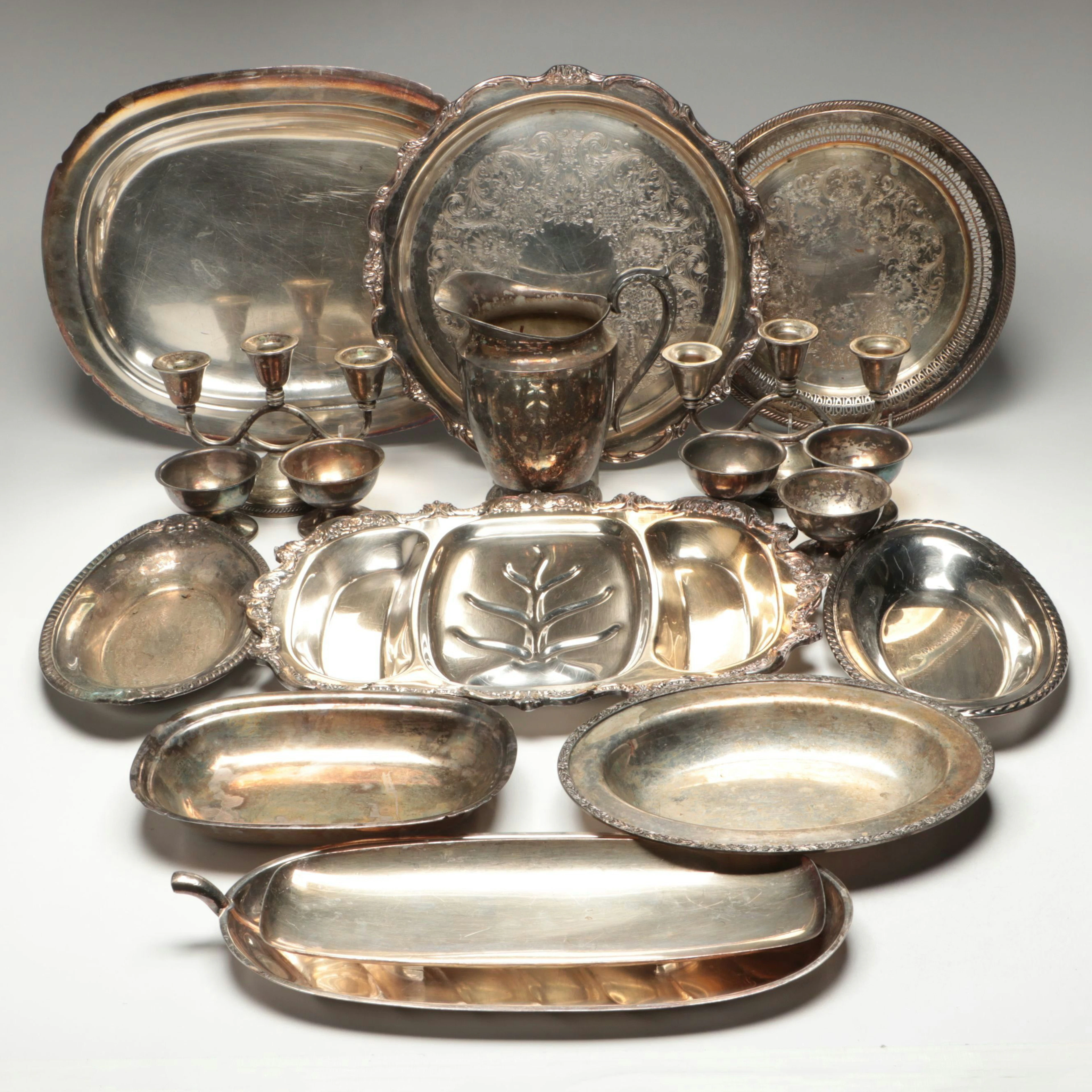 Reed & Barton, Wm. Rogers with Other Silver Plate Platters, Bowls and More