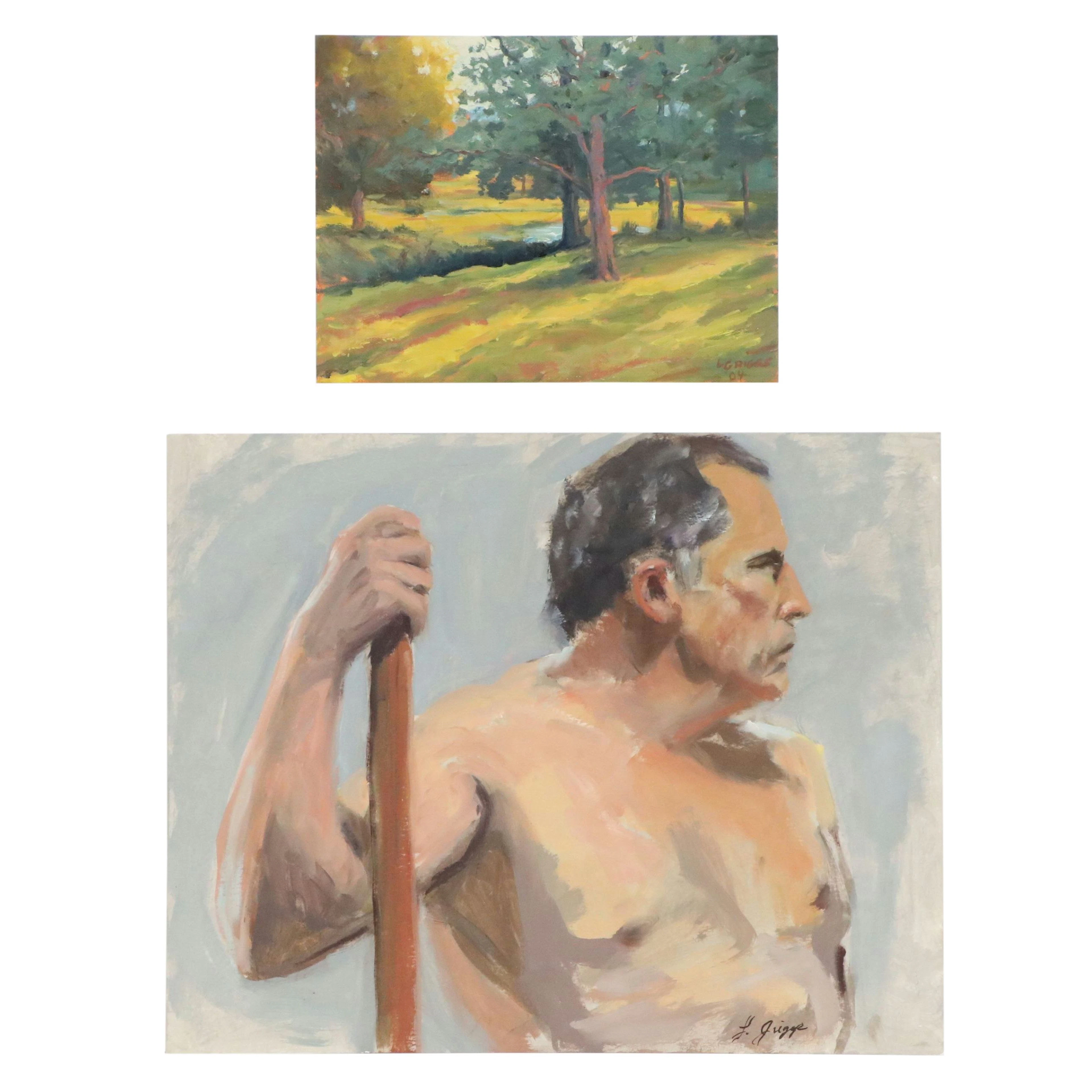 Larry Griggs Nude Portrait and Landscape Oil Paintings, 21st Century