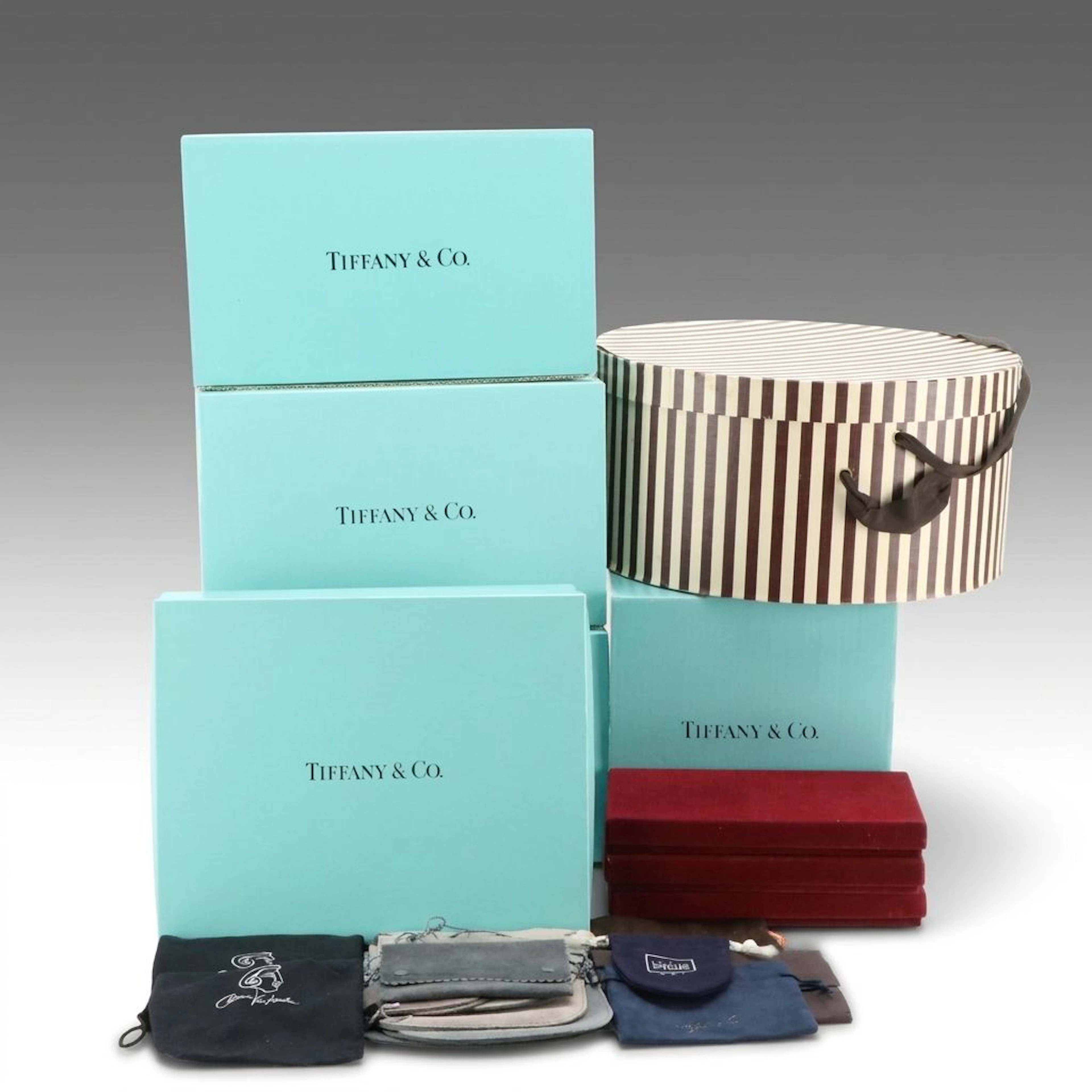 Tiffany & Co. Gift Boxes, Other Red Velvet Jewelry Boxes, Hat Box