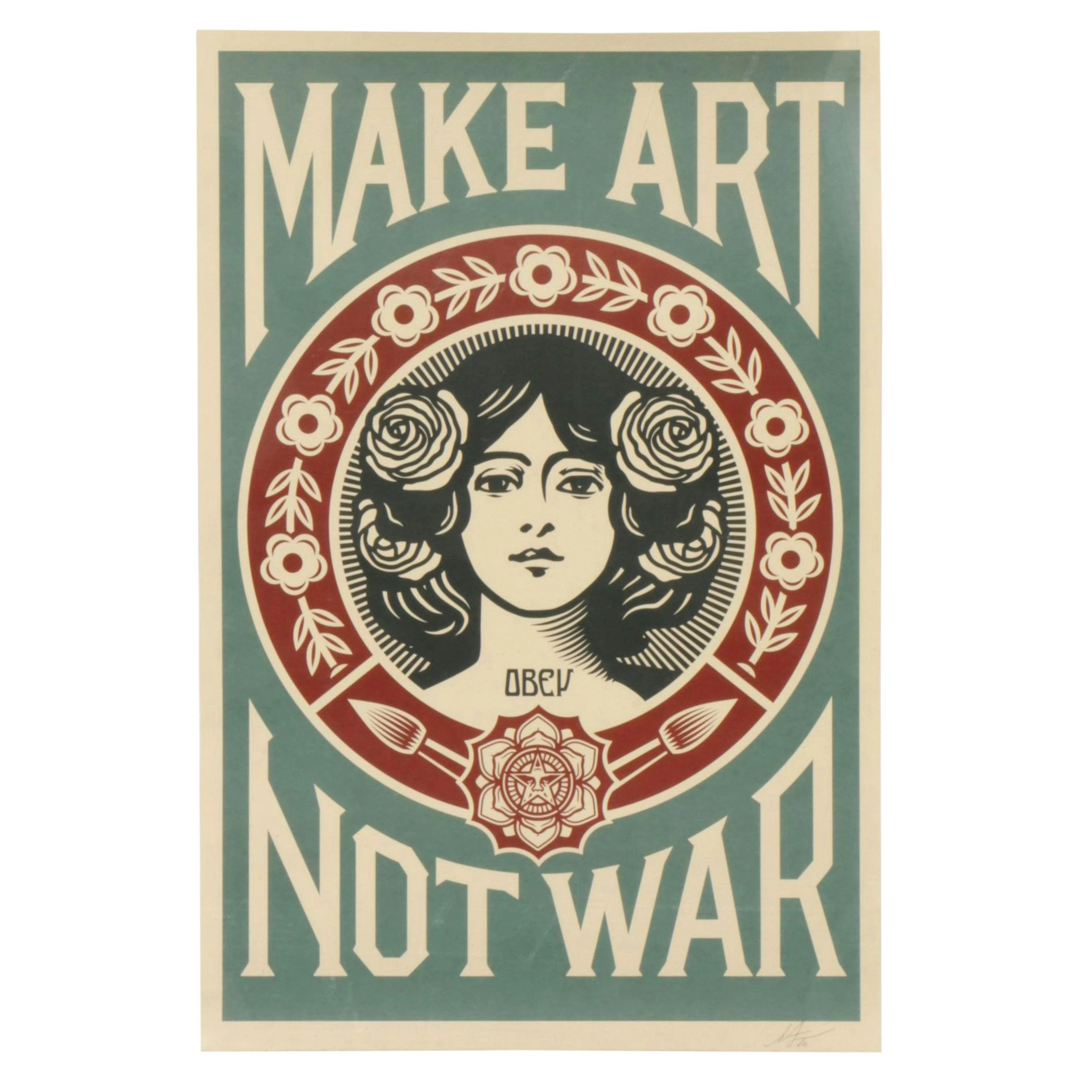 Shepard Fairey Blue Colorway "Make Art, Not War" Offset Lithograph, 2026