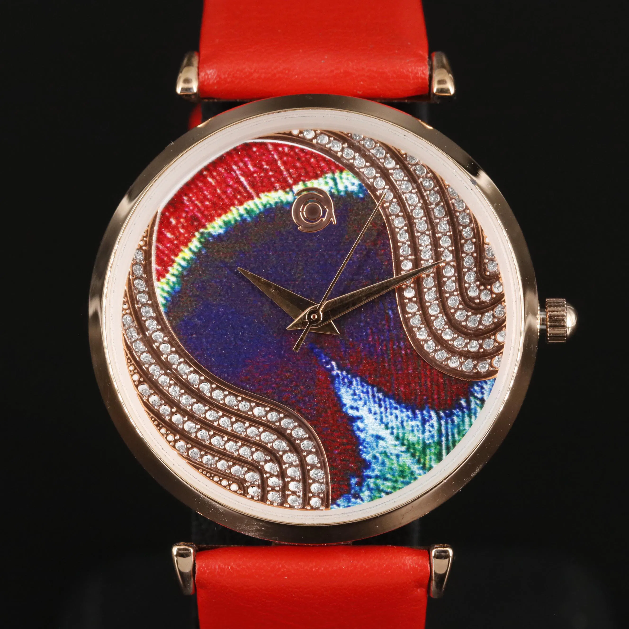 Magnicor Feather Motif Watch with Swarovski Crystal Accents 