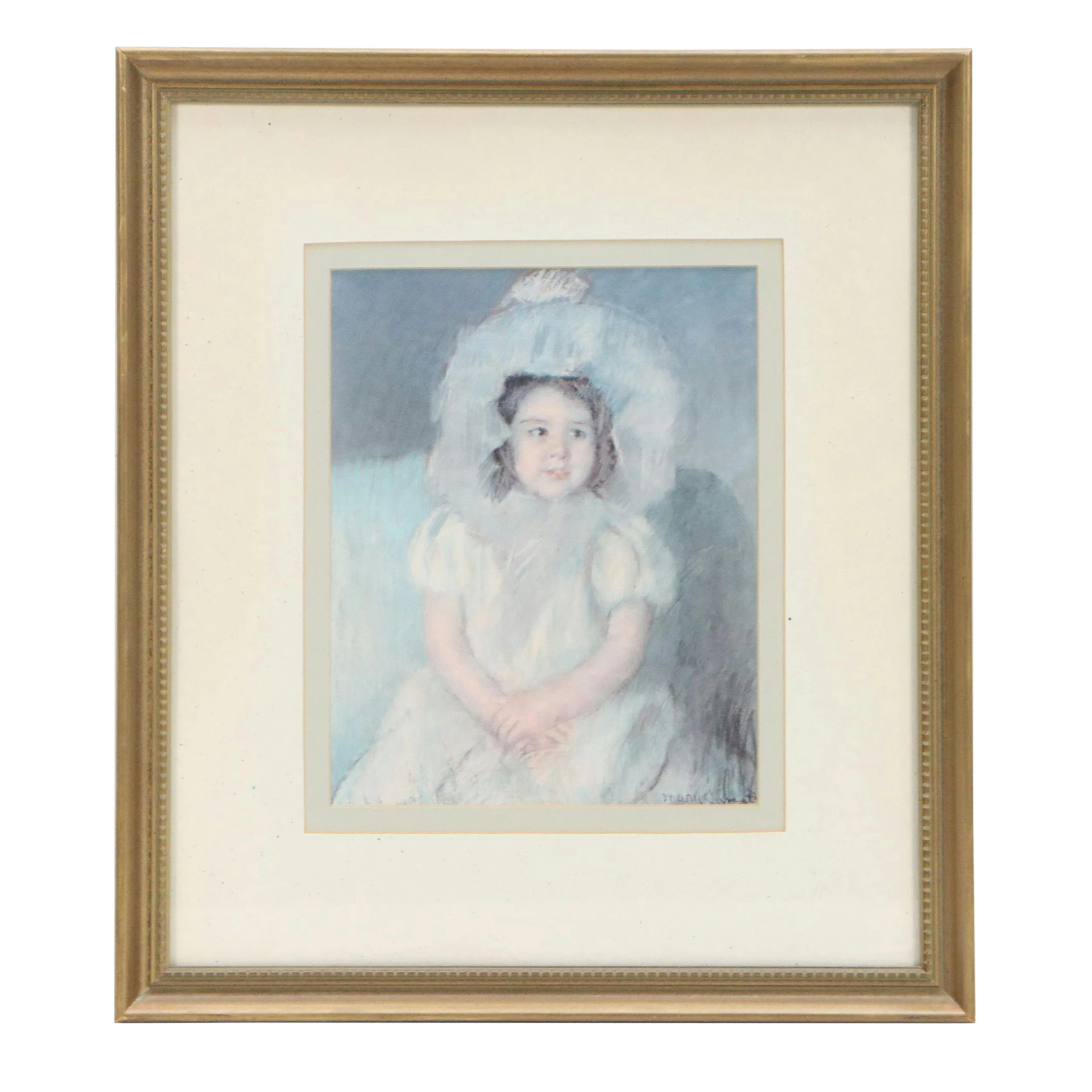 Offset Lithograph After Mary Cassatt "Margot in White"