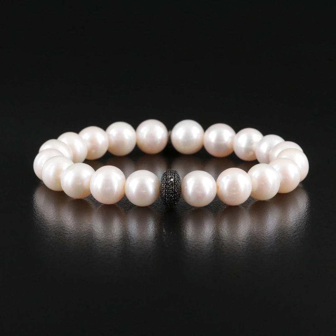 Sheryl Lowe Pearl and Fancy Black Diamond Bracelet