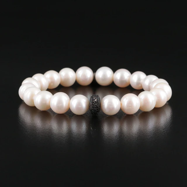 Sheryl Lowe Pearl and Fancy Black Diamond Bracelet