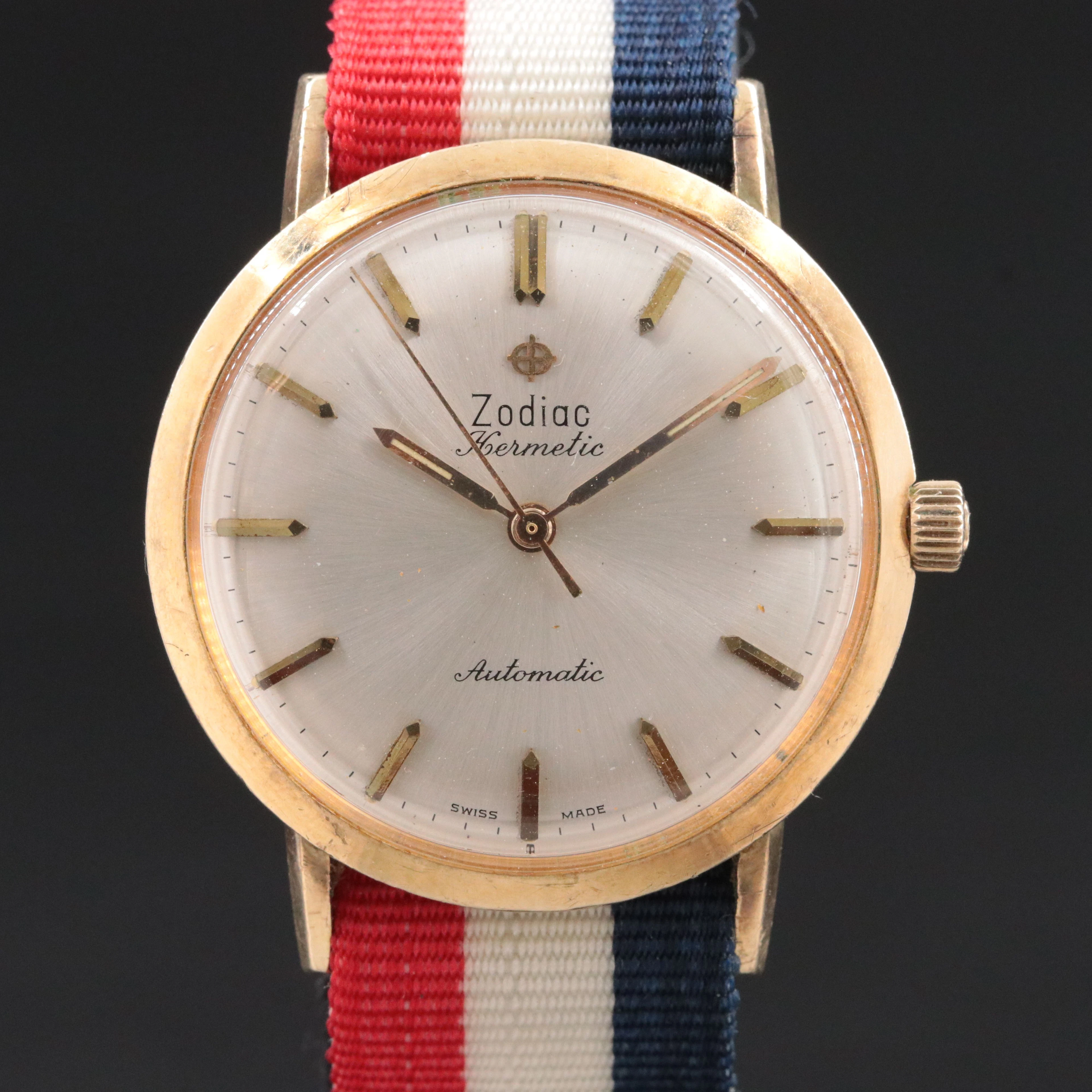 Zodiac Hermetic 10K Gold Filled Automatic Watch