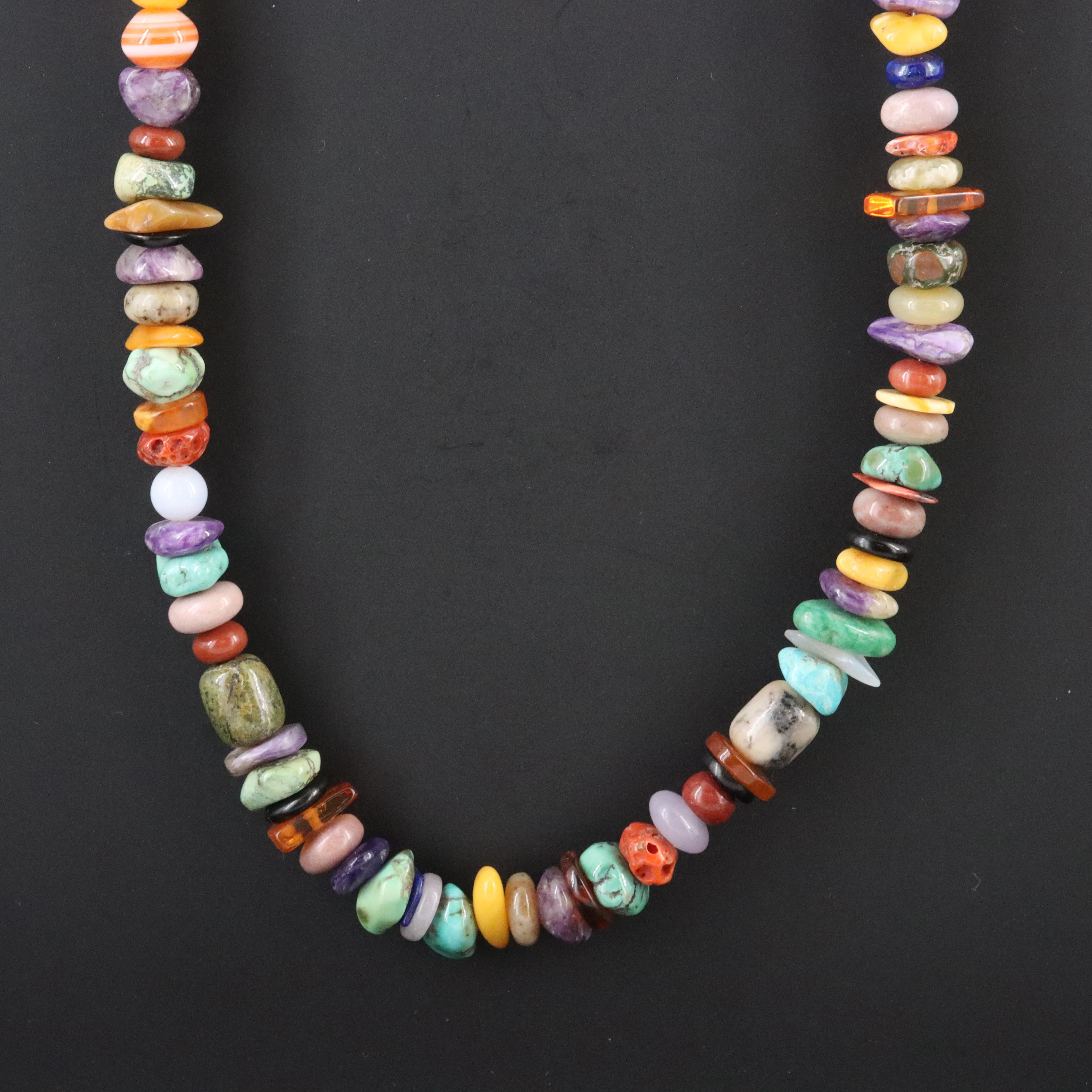 Turquoise, Charoite and Gemstone Necklace
