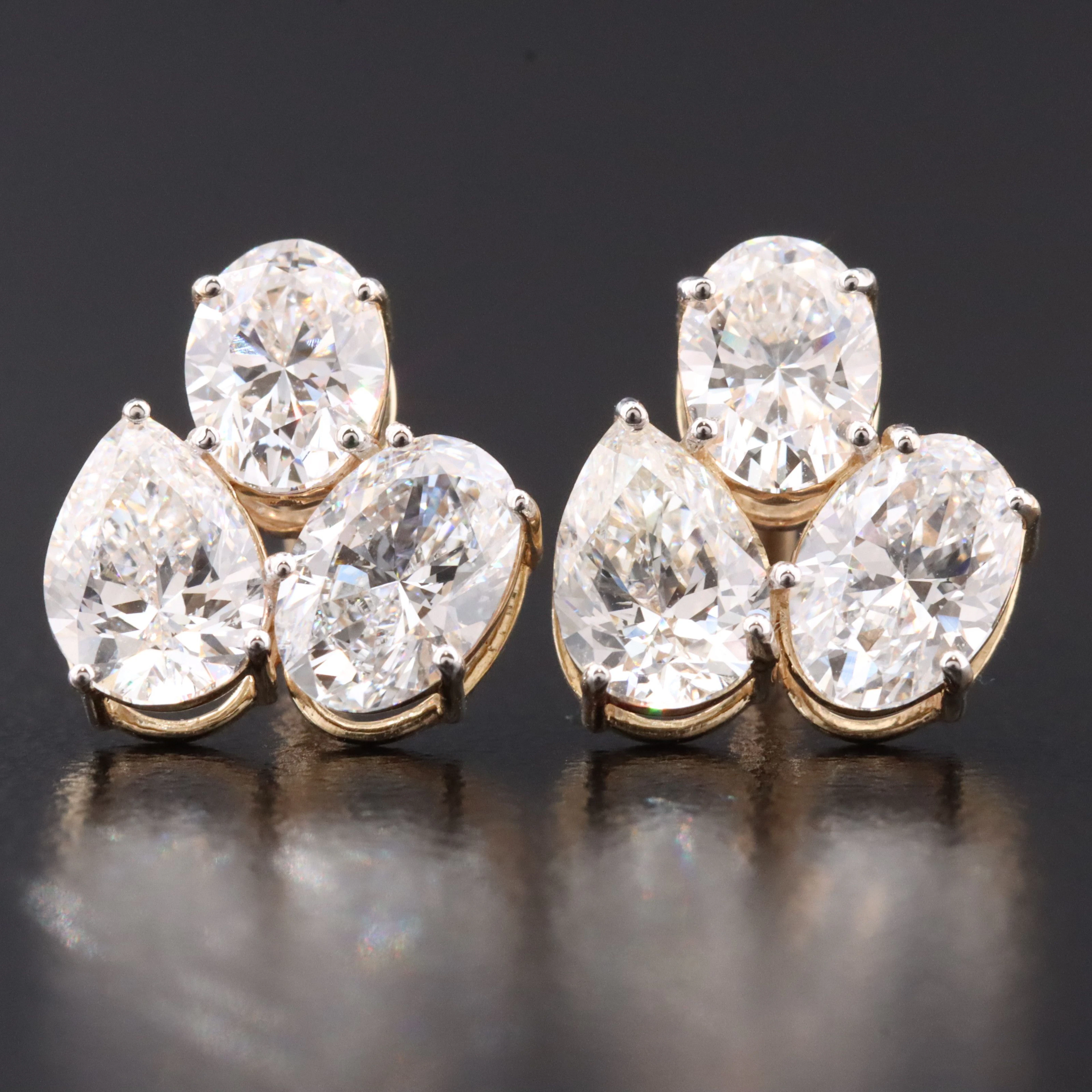 14K 2.64 CTW Lab Grown Diamond Three Stone Earrings