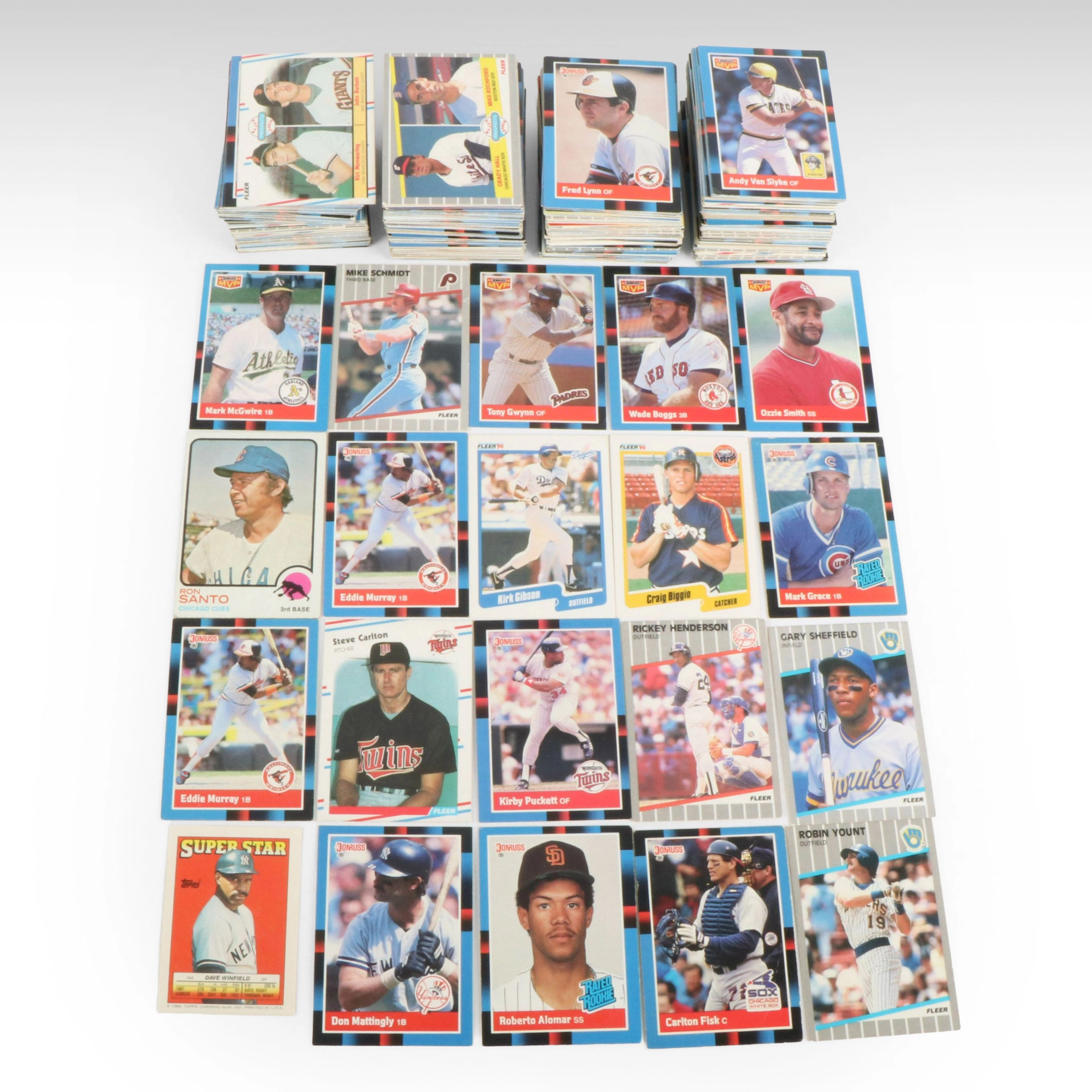 Donruss with Other Baseball Cards Featuring Don Mattingly and Rickey Henderson