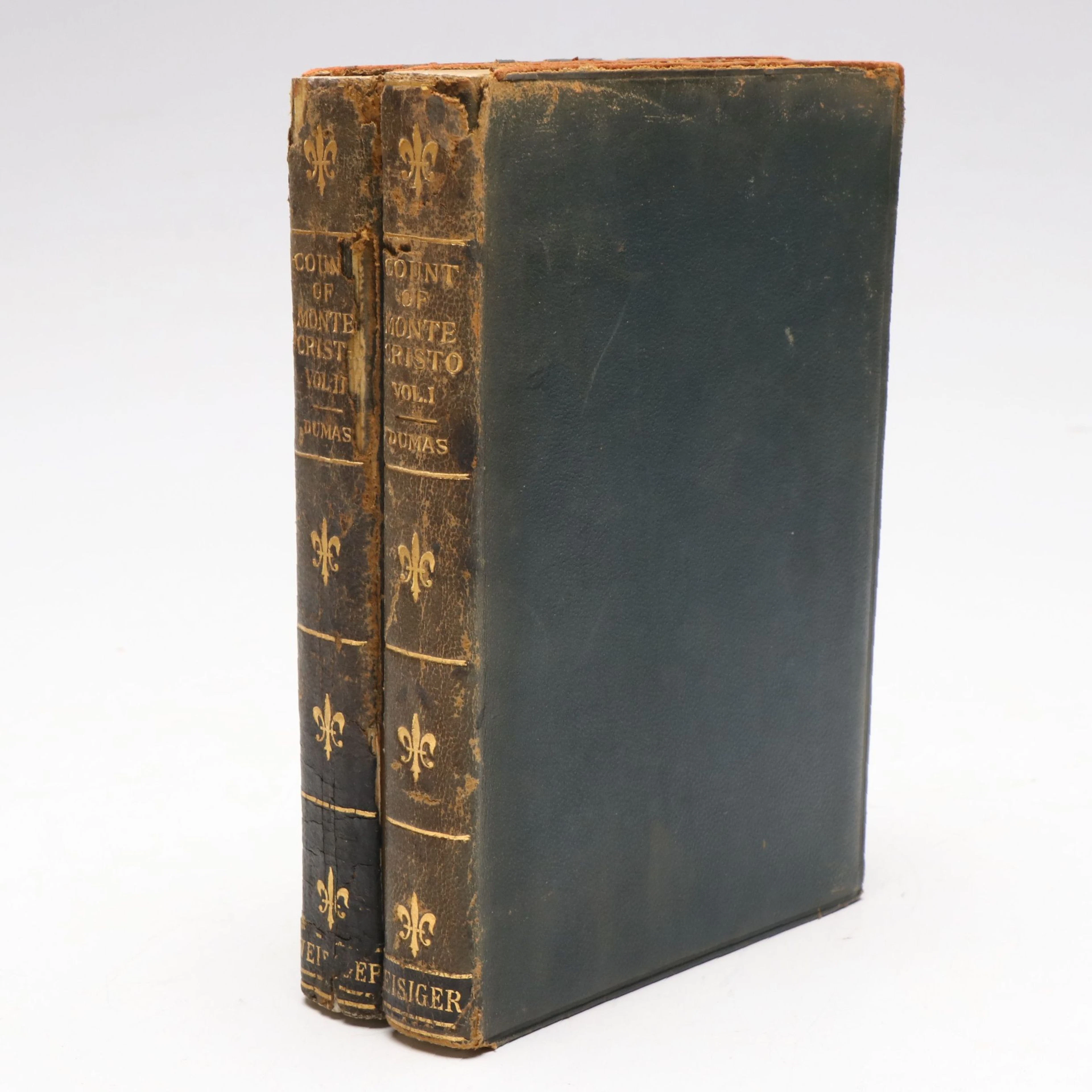 Leather Bound "The Count of Monte Cristo" Two-Volume Set by Alexandre Dumas