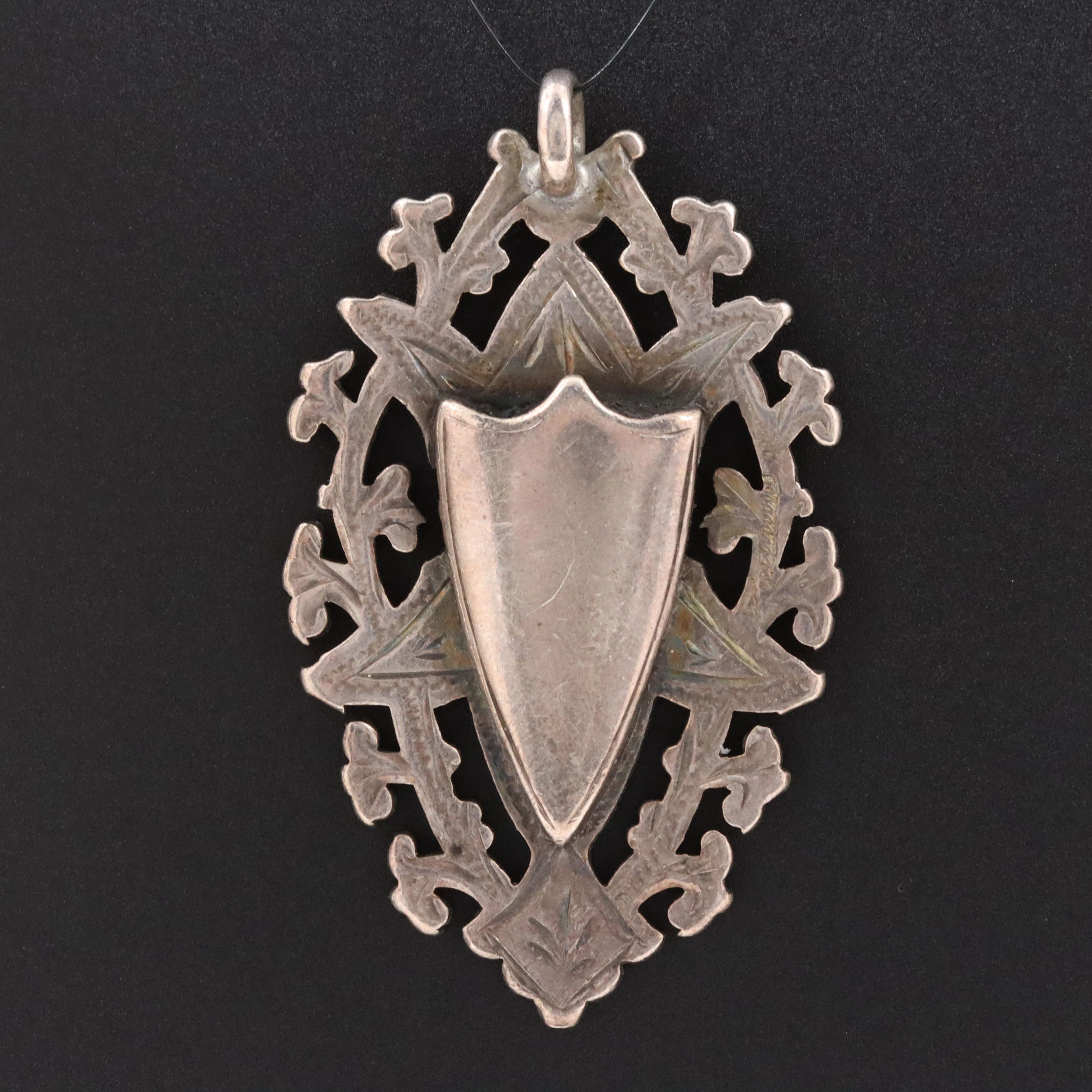 Antique British Sterling Shield Pendant