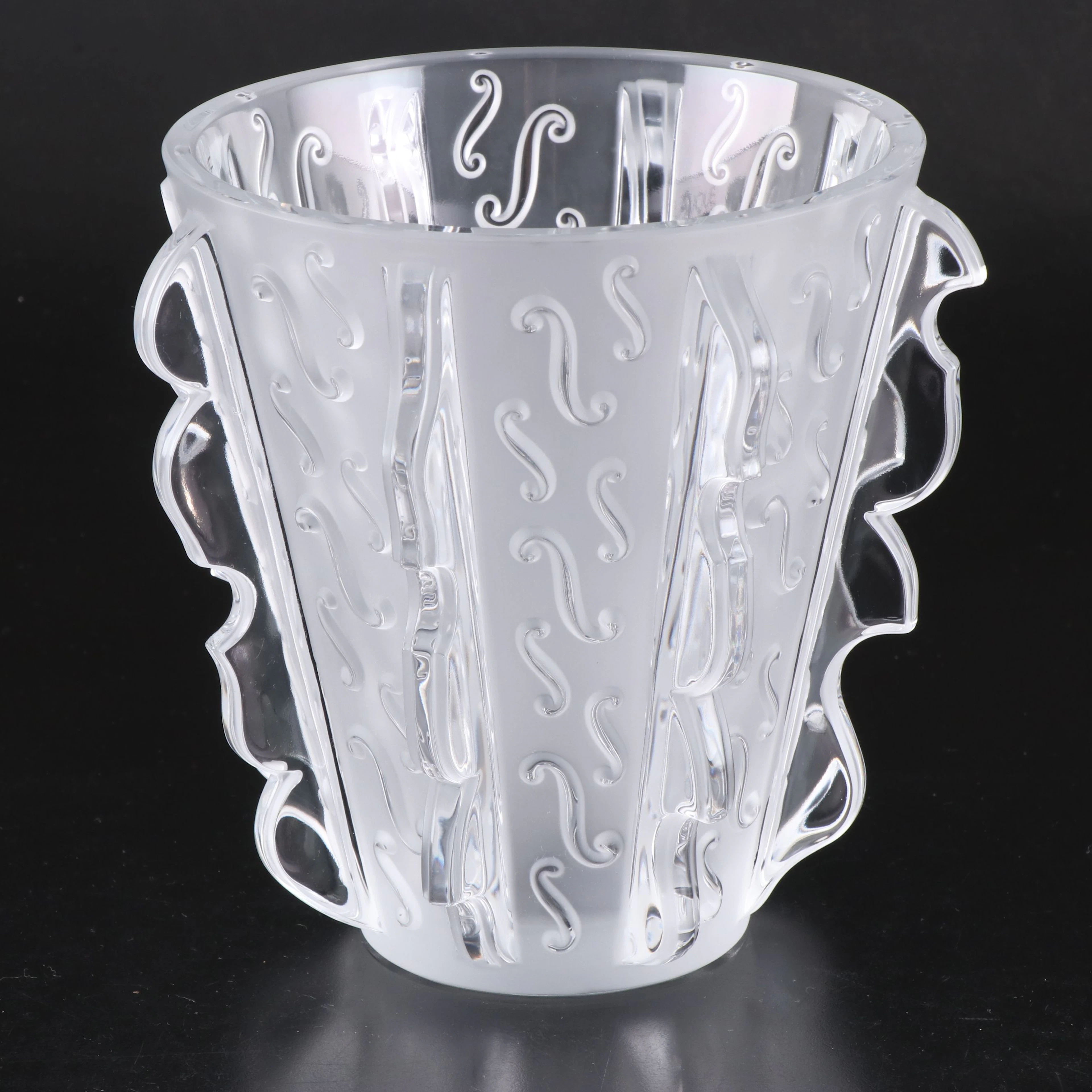 Lalique "Swing" Frosted and Clear Crystal Vase