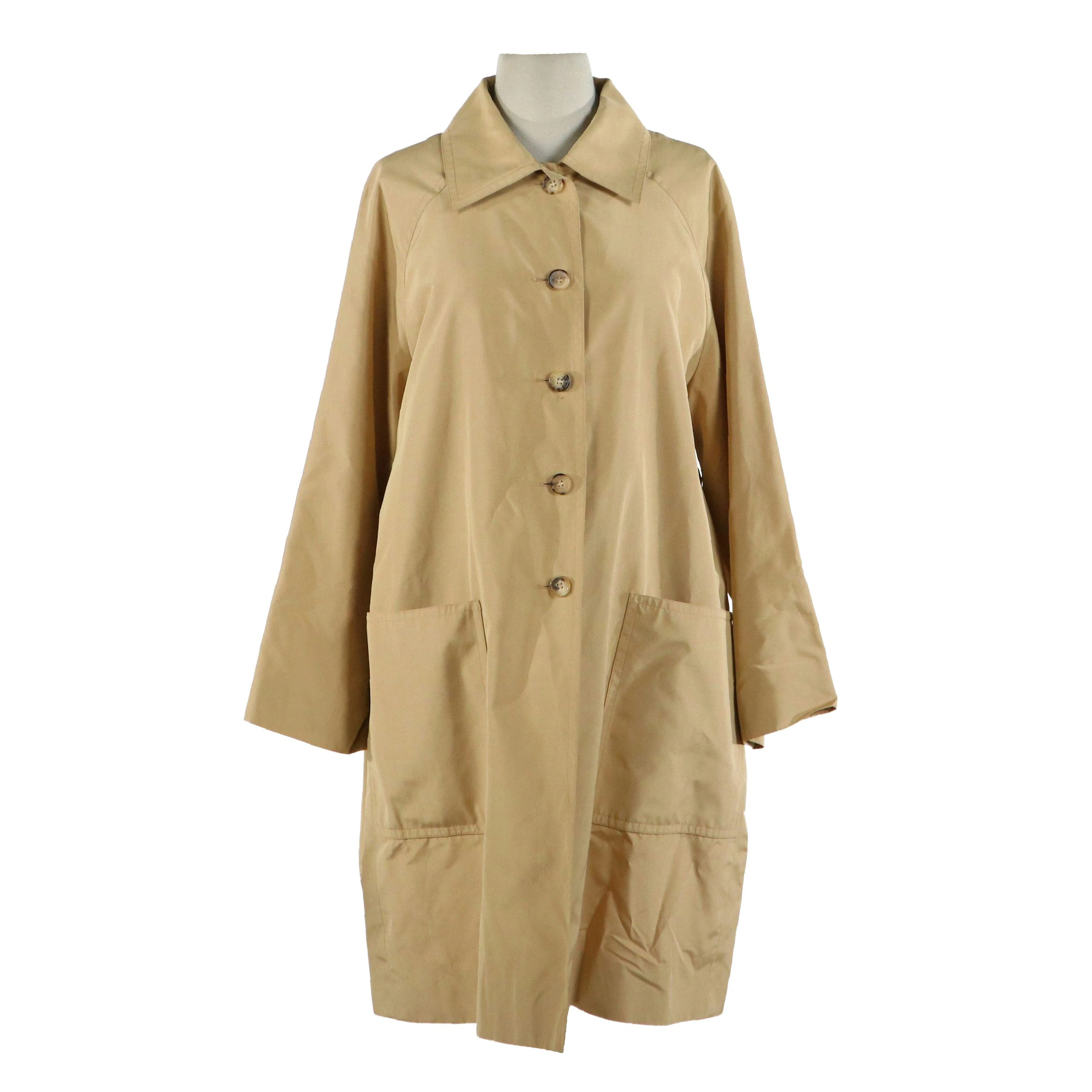 Hermès Silk Lightweight Coat with Horn Buttons, Vintage