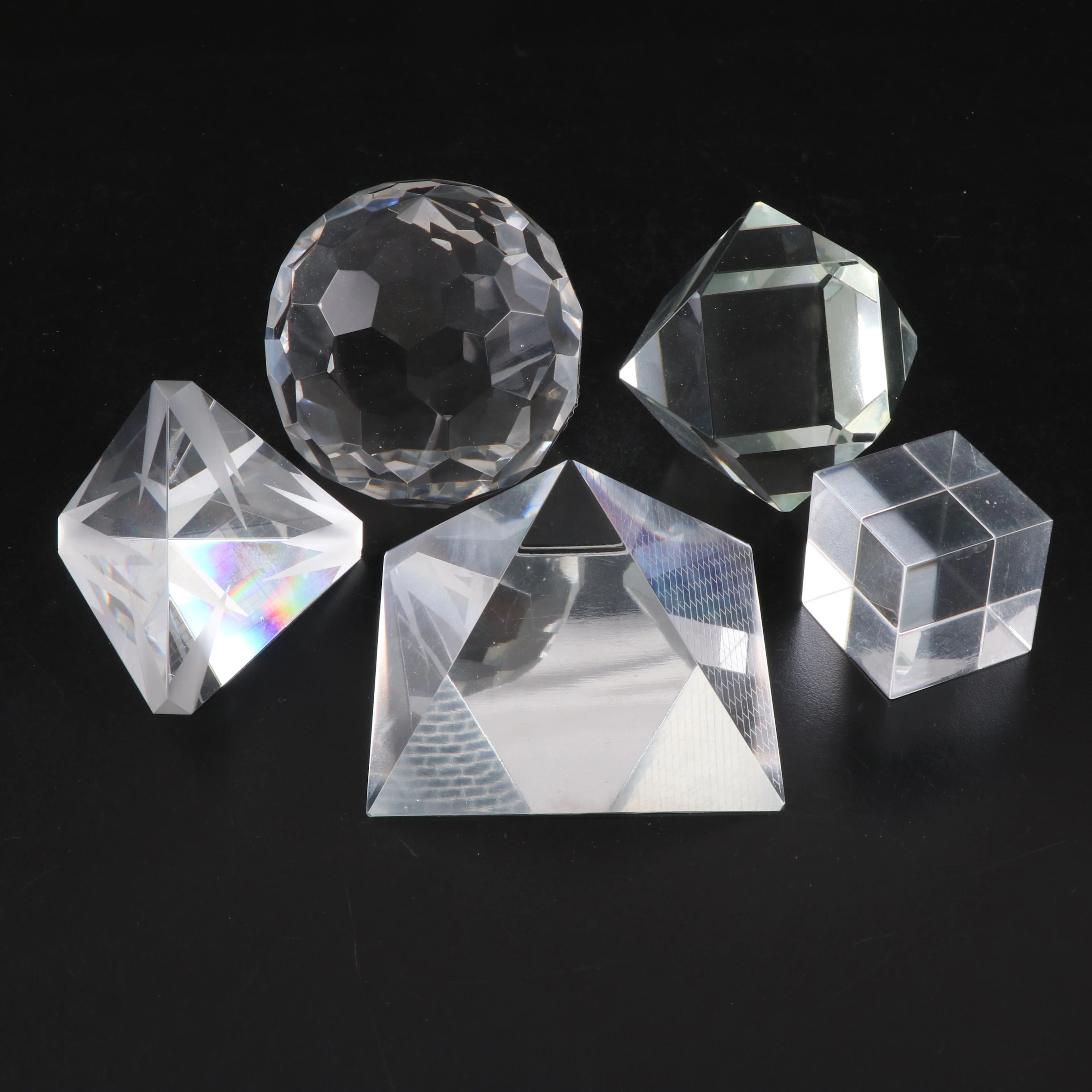 Tiffany & Co. Faceted Orb with More Crystal Paperweights