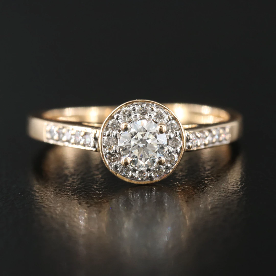 18K 0.46 CTW Diamond Halo Ring