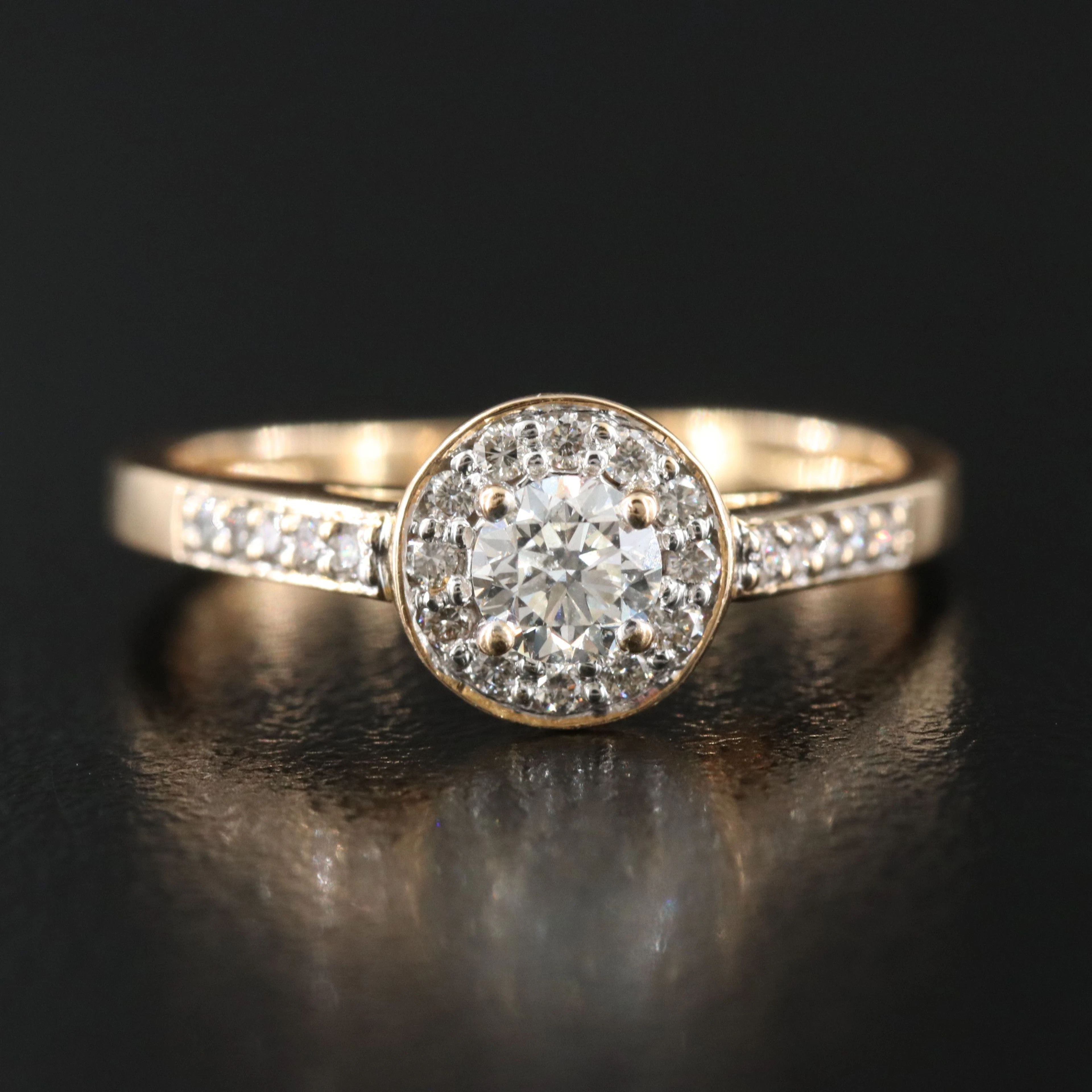 18K 0.46 CTW Diamond Halo Ring