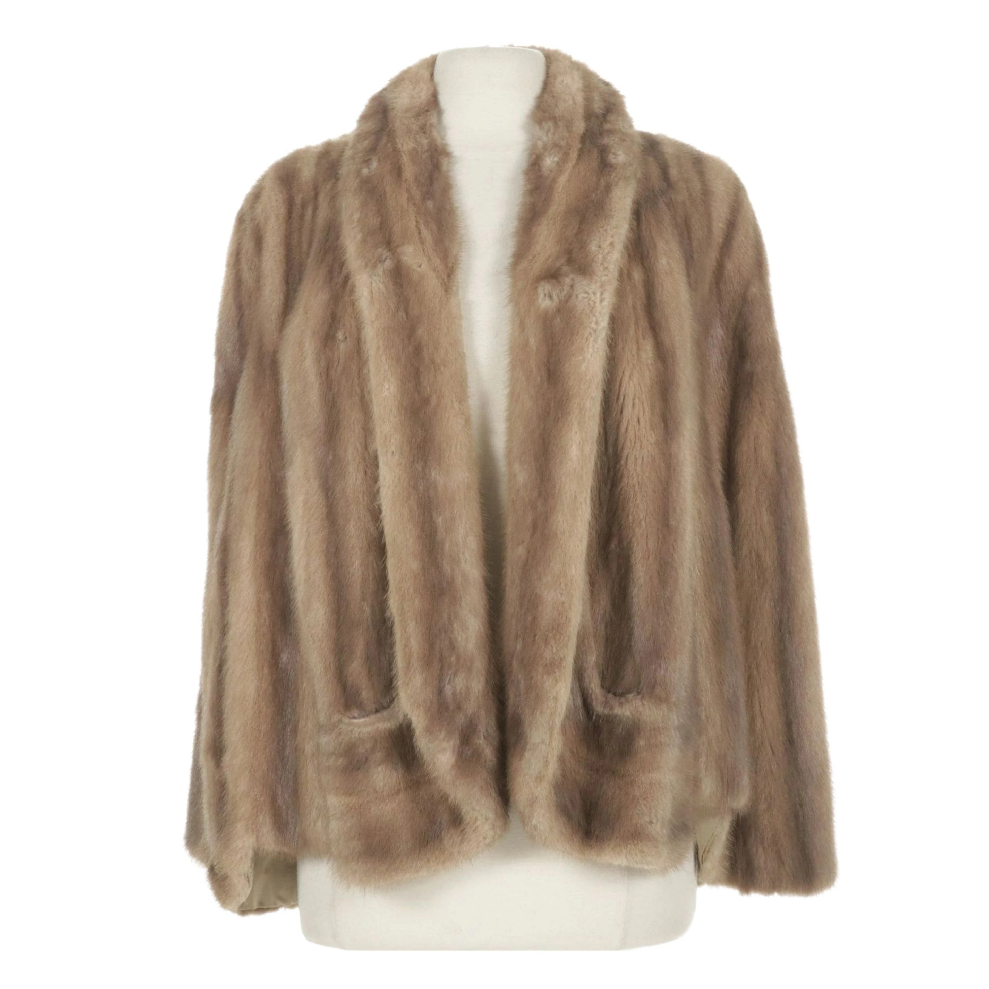 Taupe Mink Fur Capelet Stole from Cikra Furs, Mid to Late 20th C.