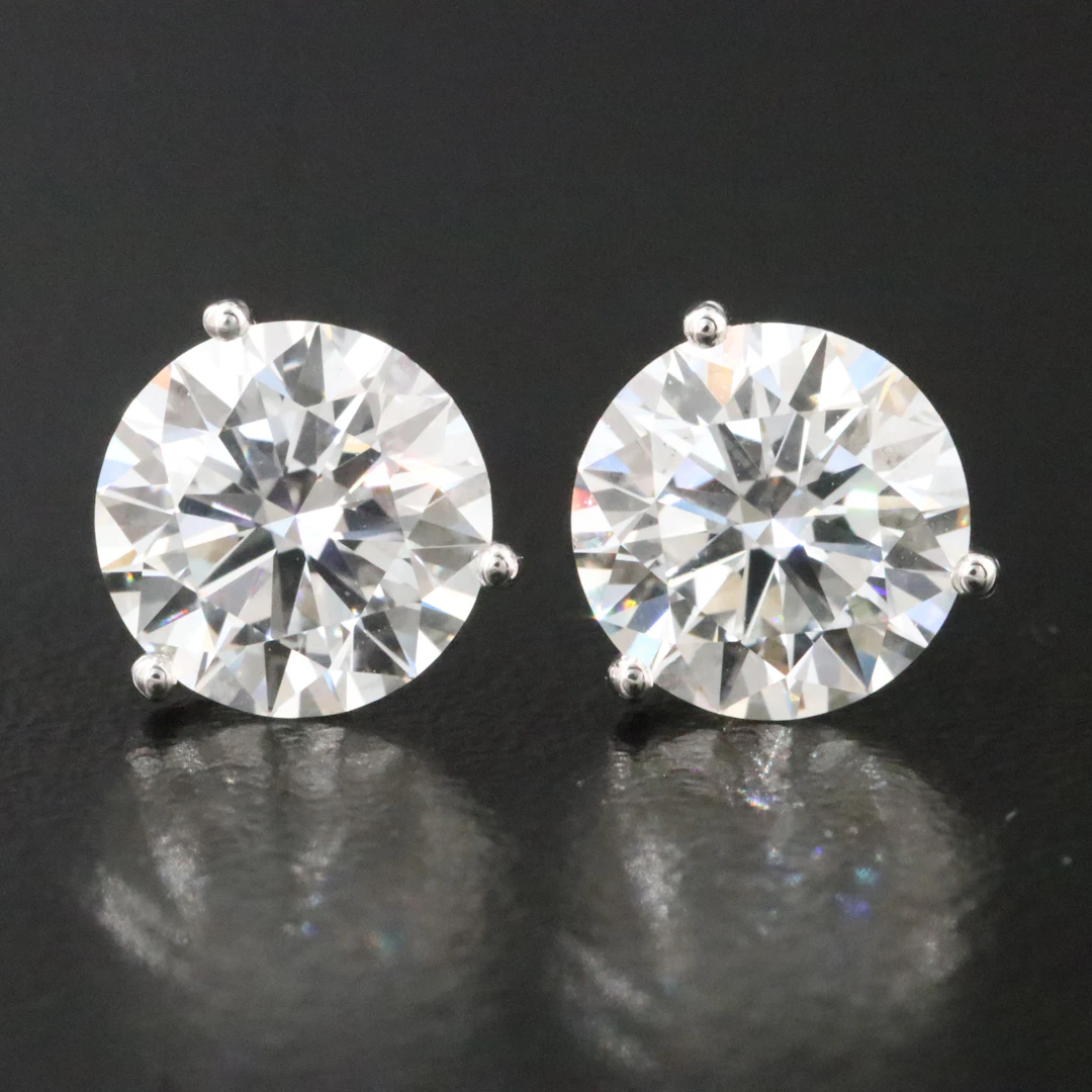 14K 4.03 CTW Lab Grown Diamond Stud Earrings with IGI Reports