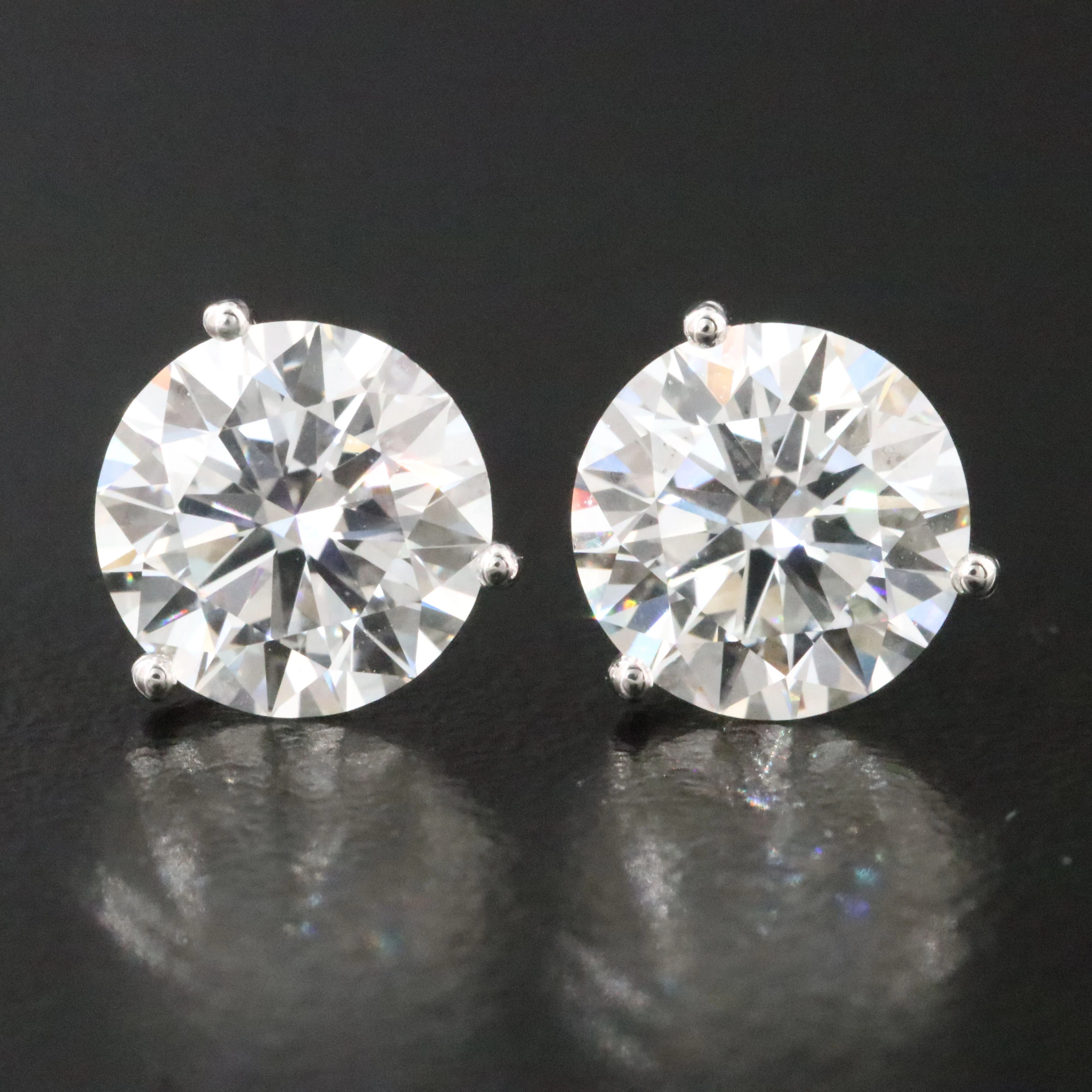 14K 4.03 CTW Lab Grown Diamond Stud Earrings with IGI Reports