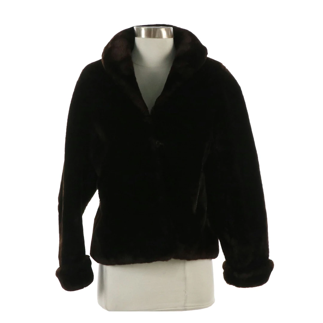 Mouton Fur Boxy Jacket, Vintage