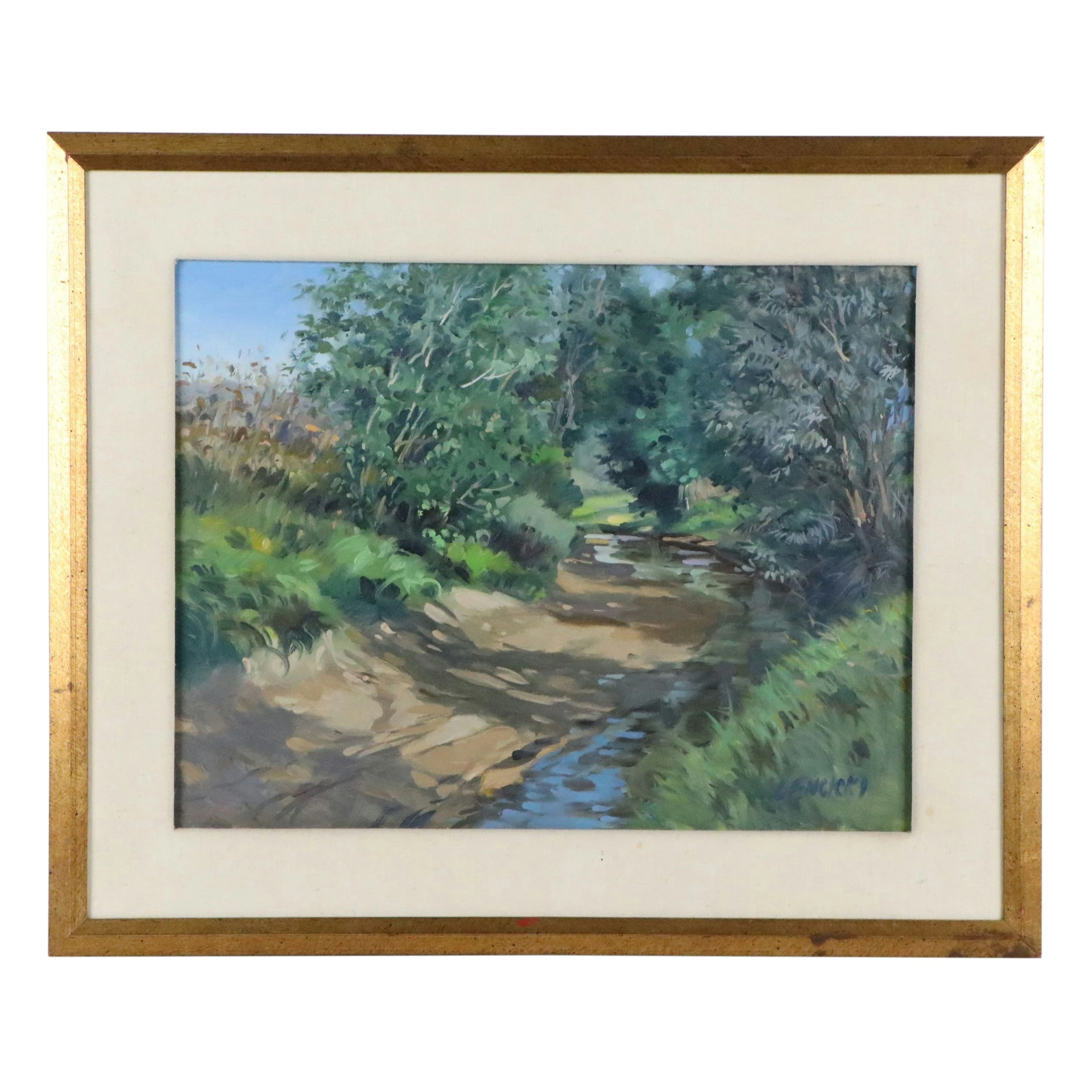 Verdant Landscape Oil Painting, 21st Century