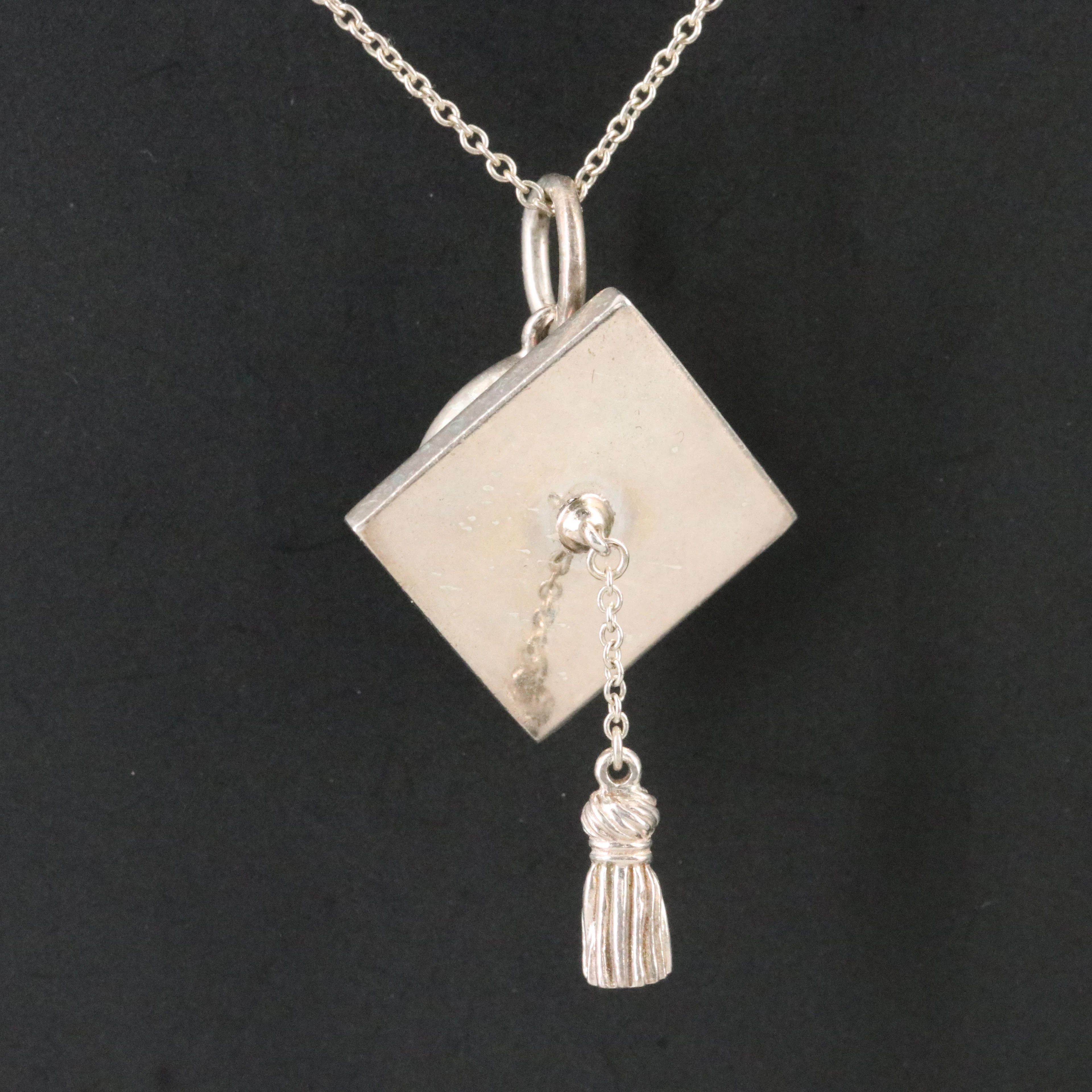 Tiffany & Co. Sterling Graduation Cap Pendant Necklace