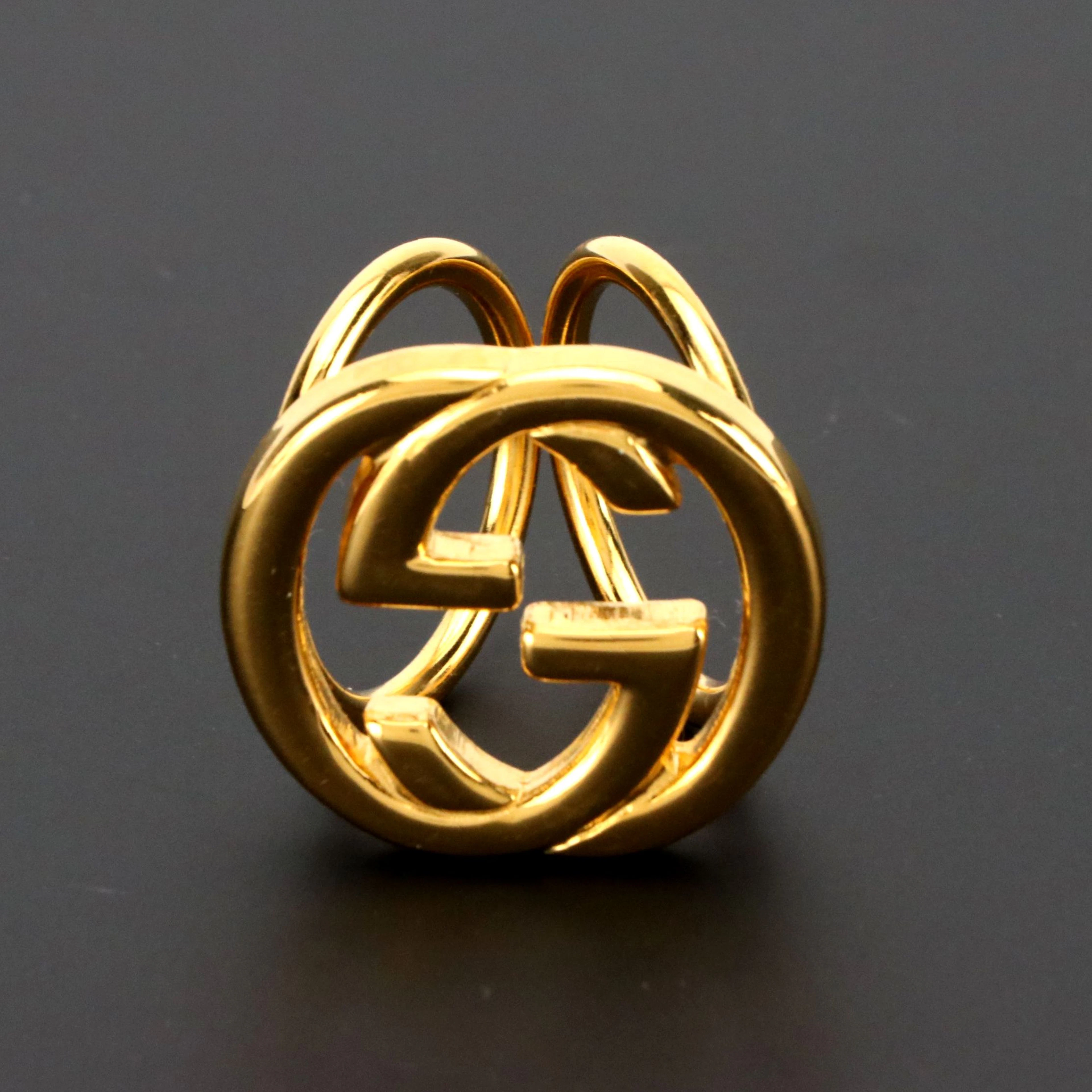 Gucci Interlocking GG Large Scarf Ring with Box, Vintage