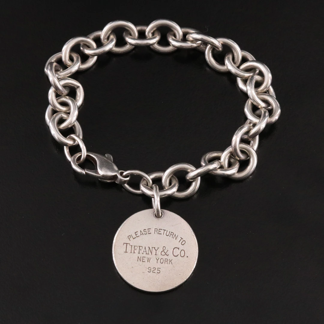Tiffany & Co. Sterling Round Tag Bracelet