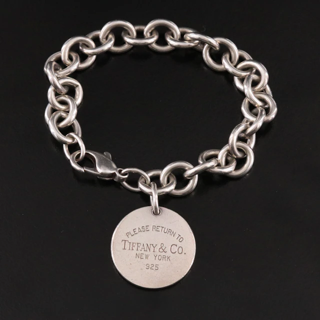 Tiffany & Co. Sterling Round Tag Bracelet