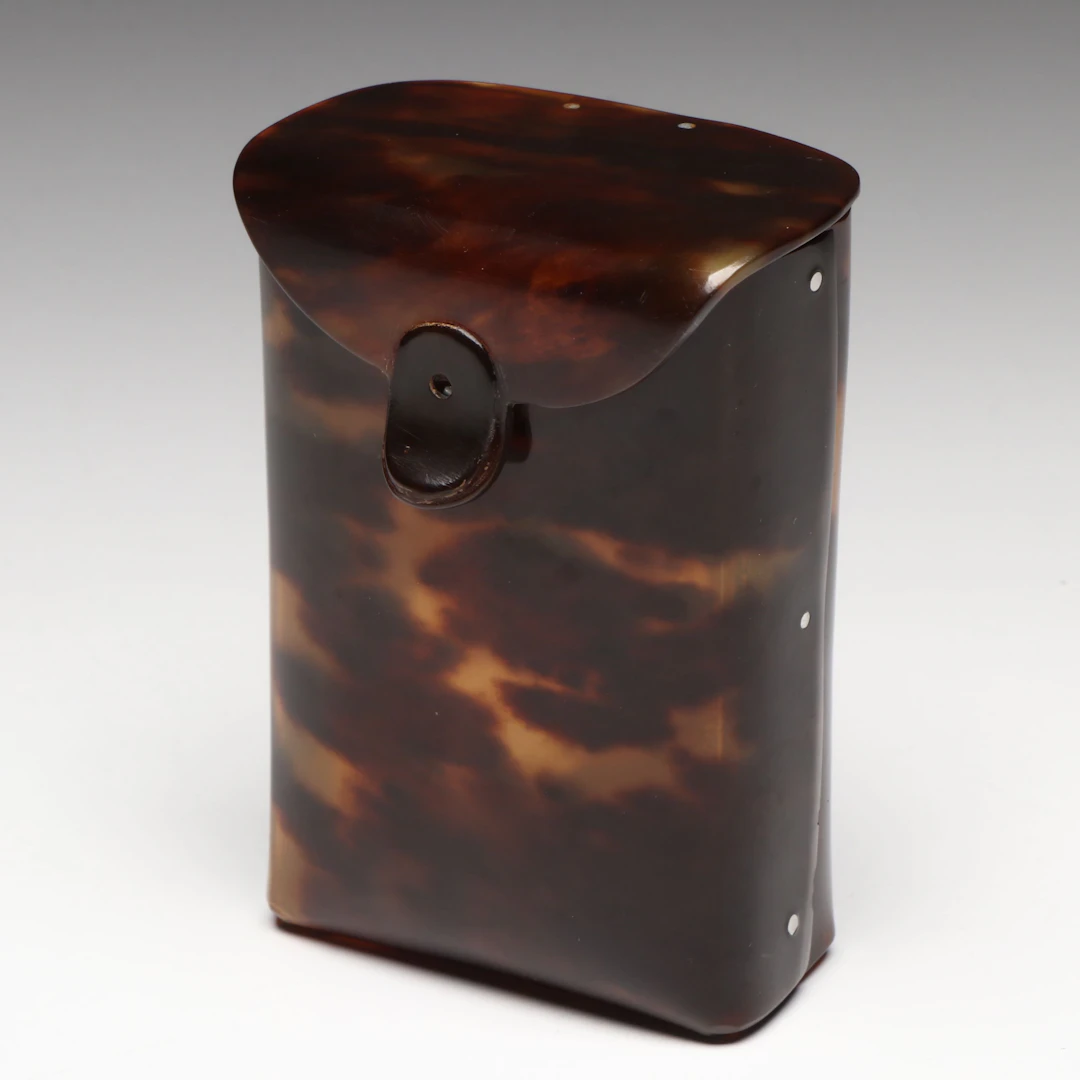 Antique Tortoise Shell Calling Card Case, Late 19th Century