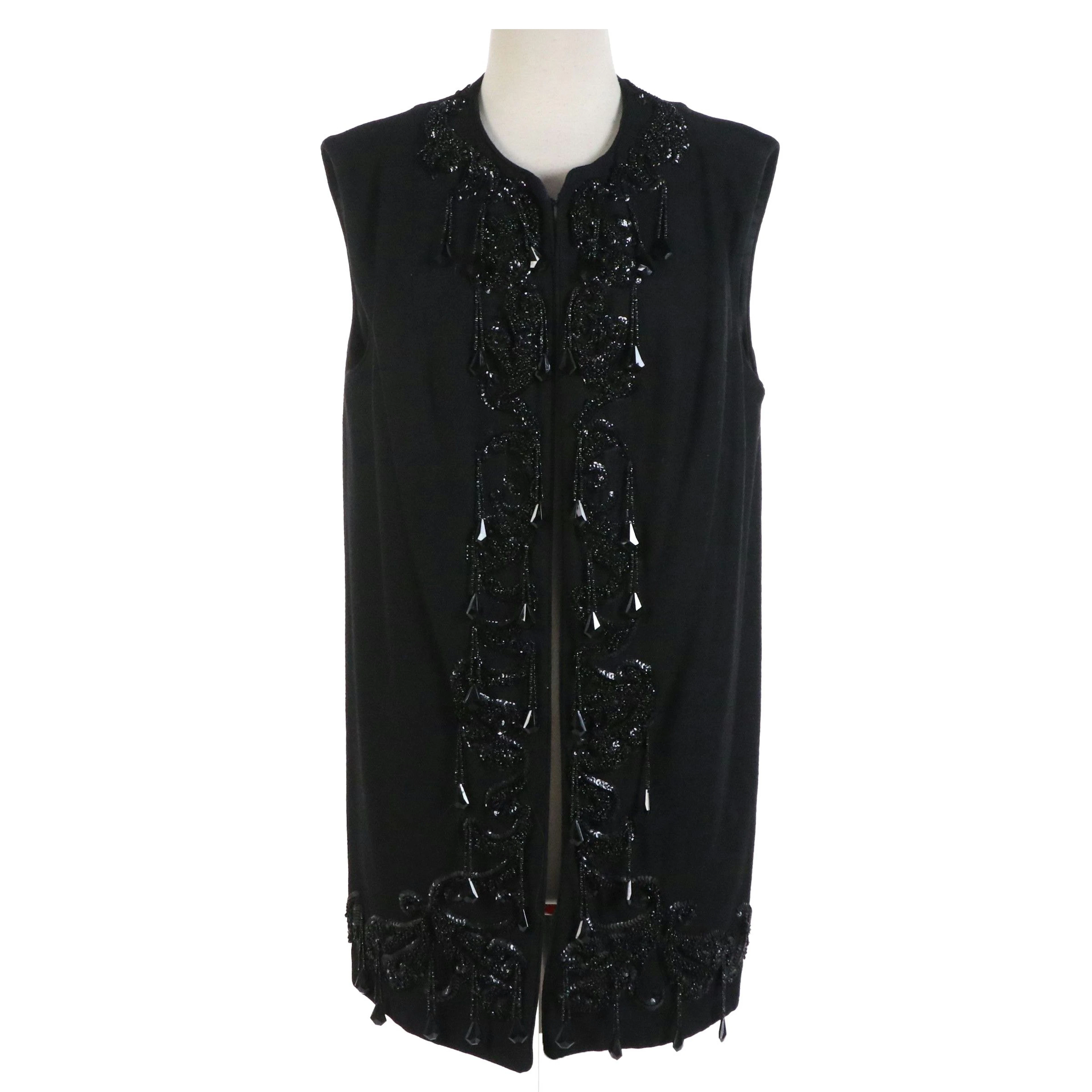 Mr. Blackwell Designs Vintage Bead Embellished Wool Vest