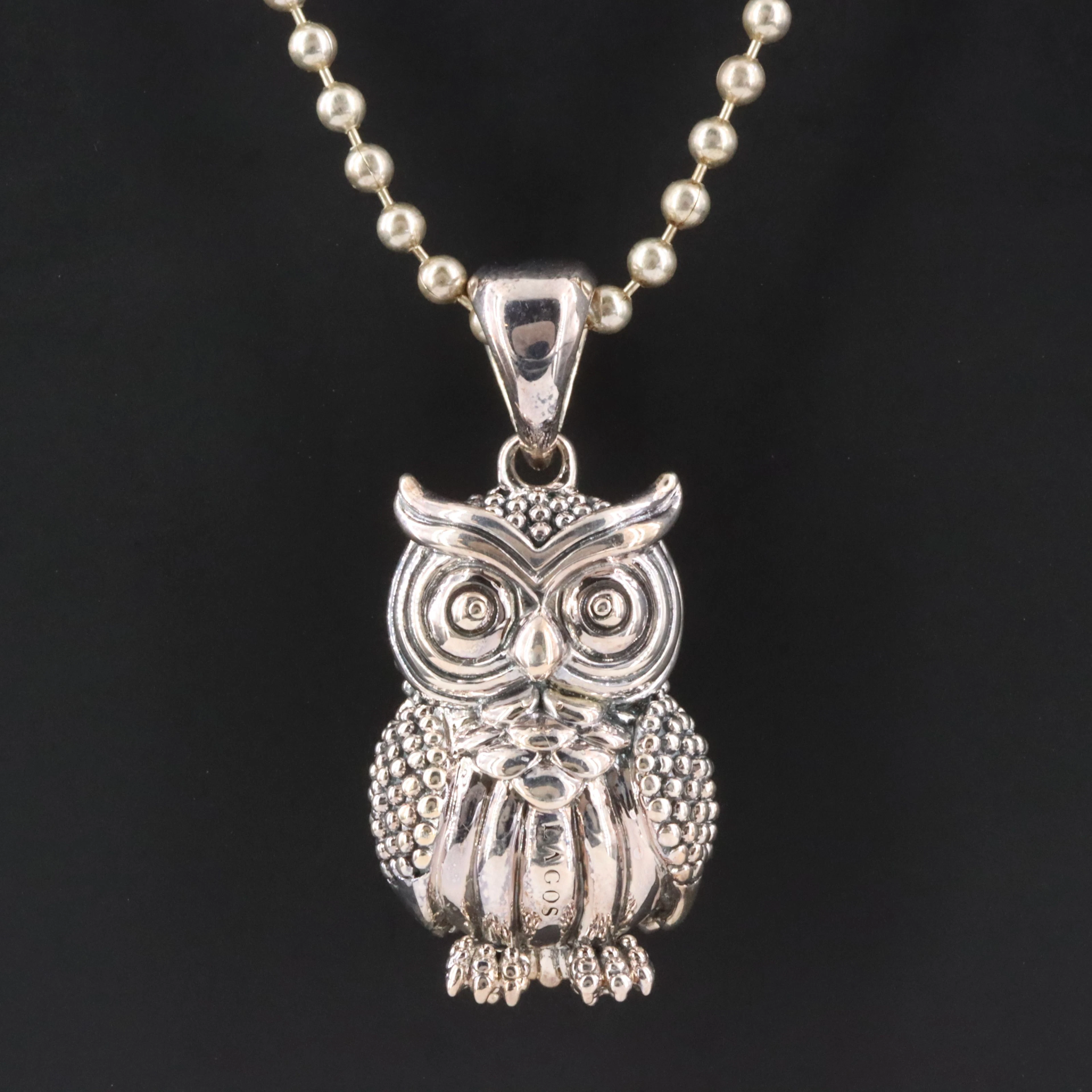 Lagos Rare Wonders Sterling Owl Pendant Necklace