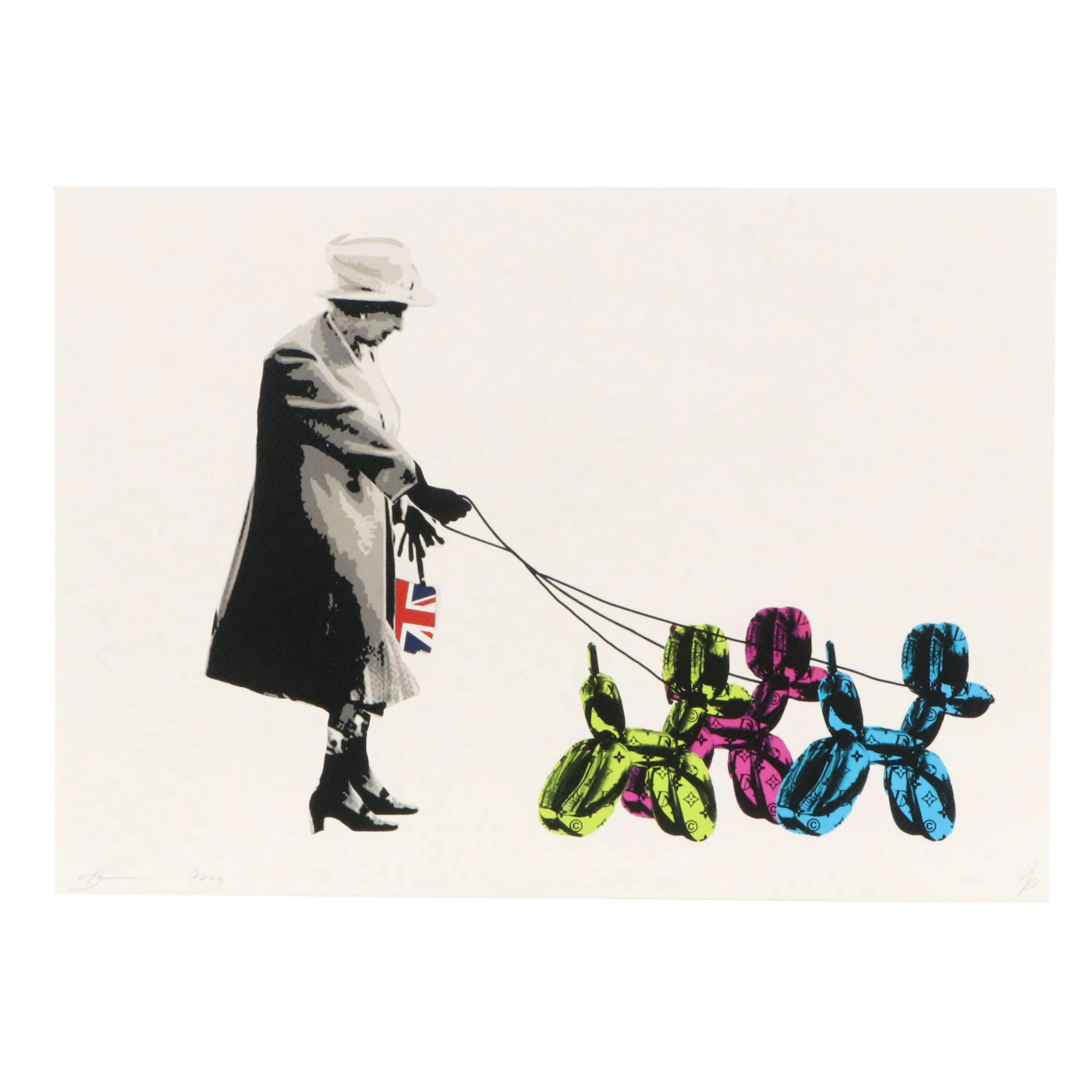 Death NYC Pop Art Graphic Print Featuring Queen Elizabeth x Jeff Koons, 2020