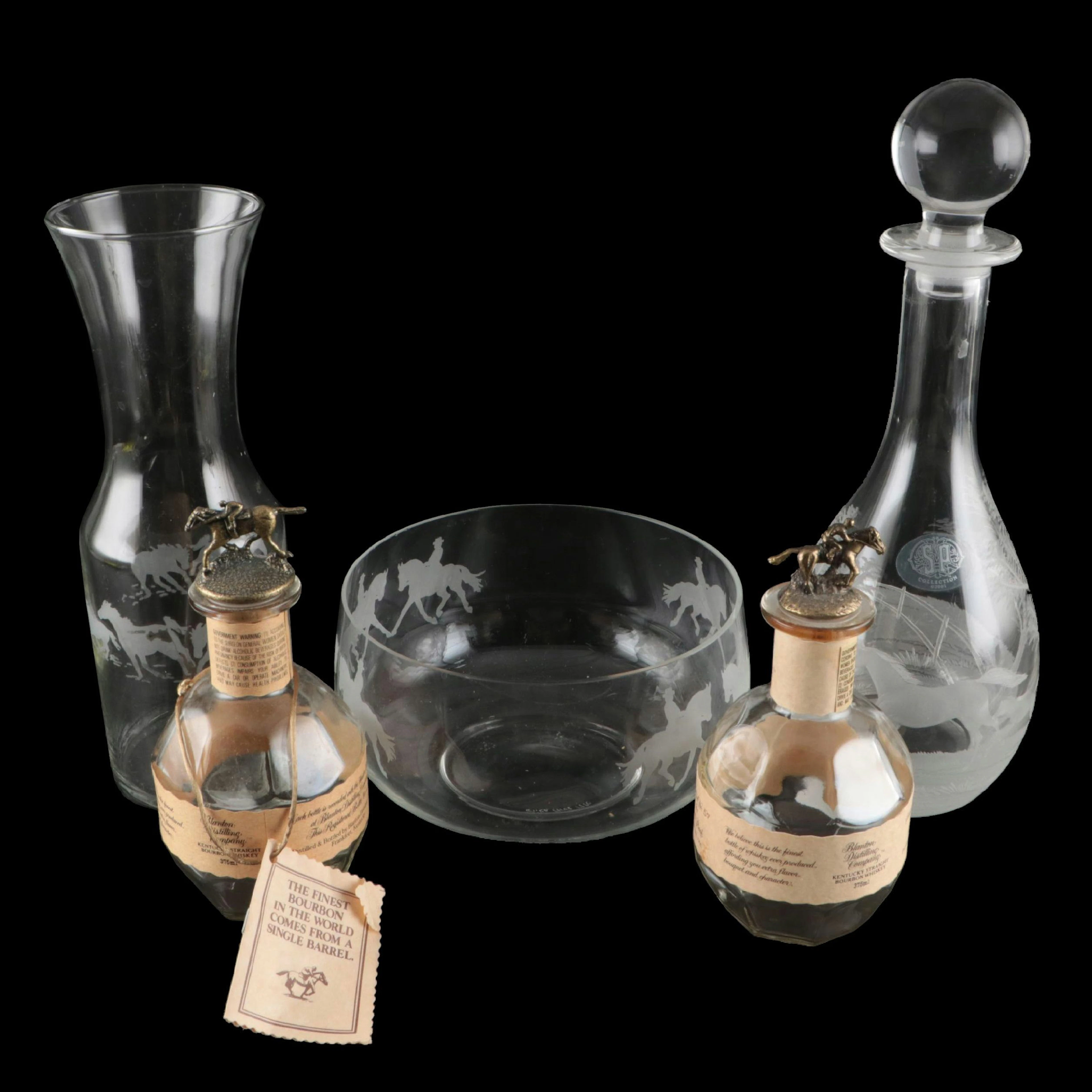 Blanton's Whiskey Bottles, SPC Crystal Decanter, and More Table Accessories