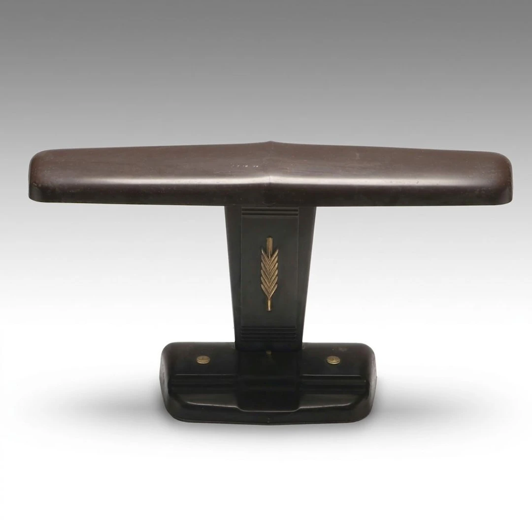 Moe Light Machine Age Brown Metal Desk Lamp, Mid to Late 20th Century