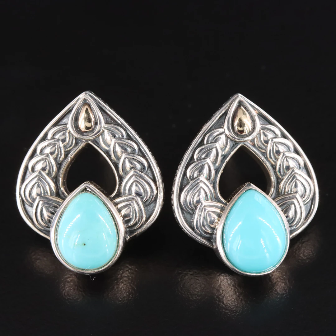 Angela by John Hardy Sterling Turquoise Earrings
