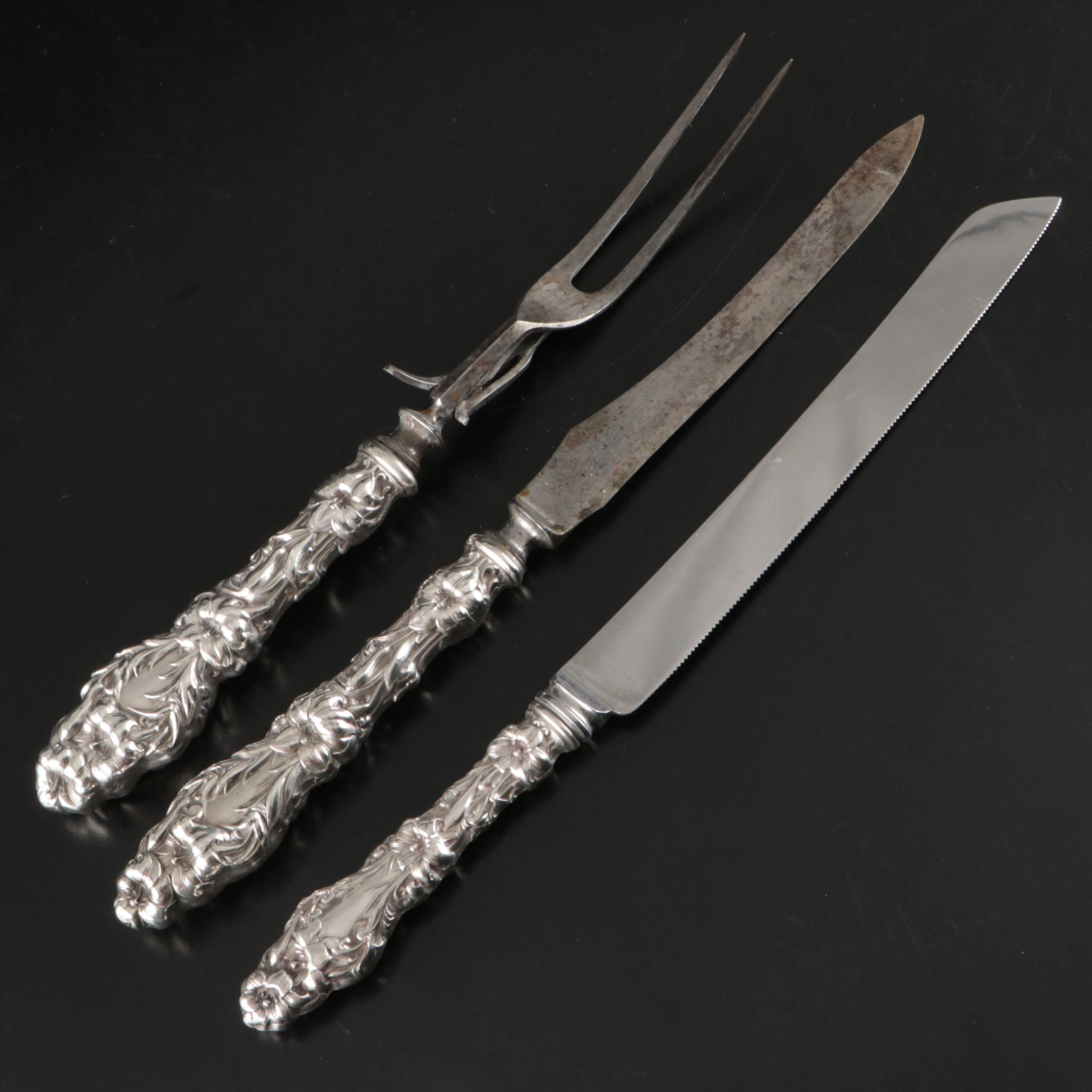 Gorham Sterling Silver Handled Cake Knife with More Sterling Serving Utensils
