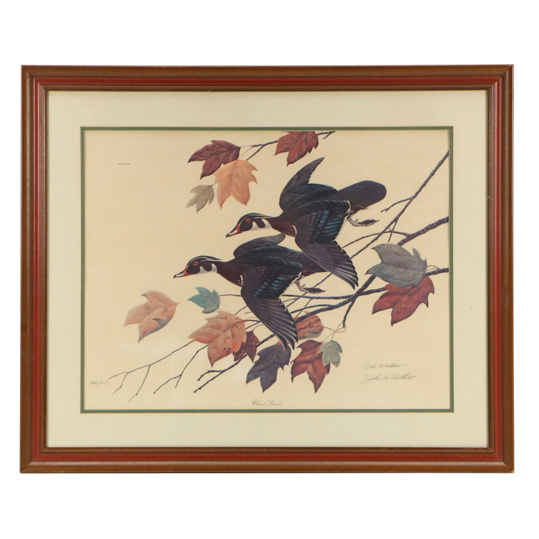 John A. Ruthven Offset Lithograph "Wood Ducks"