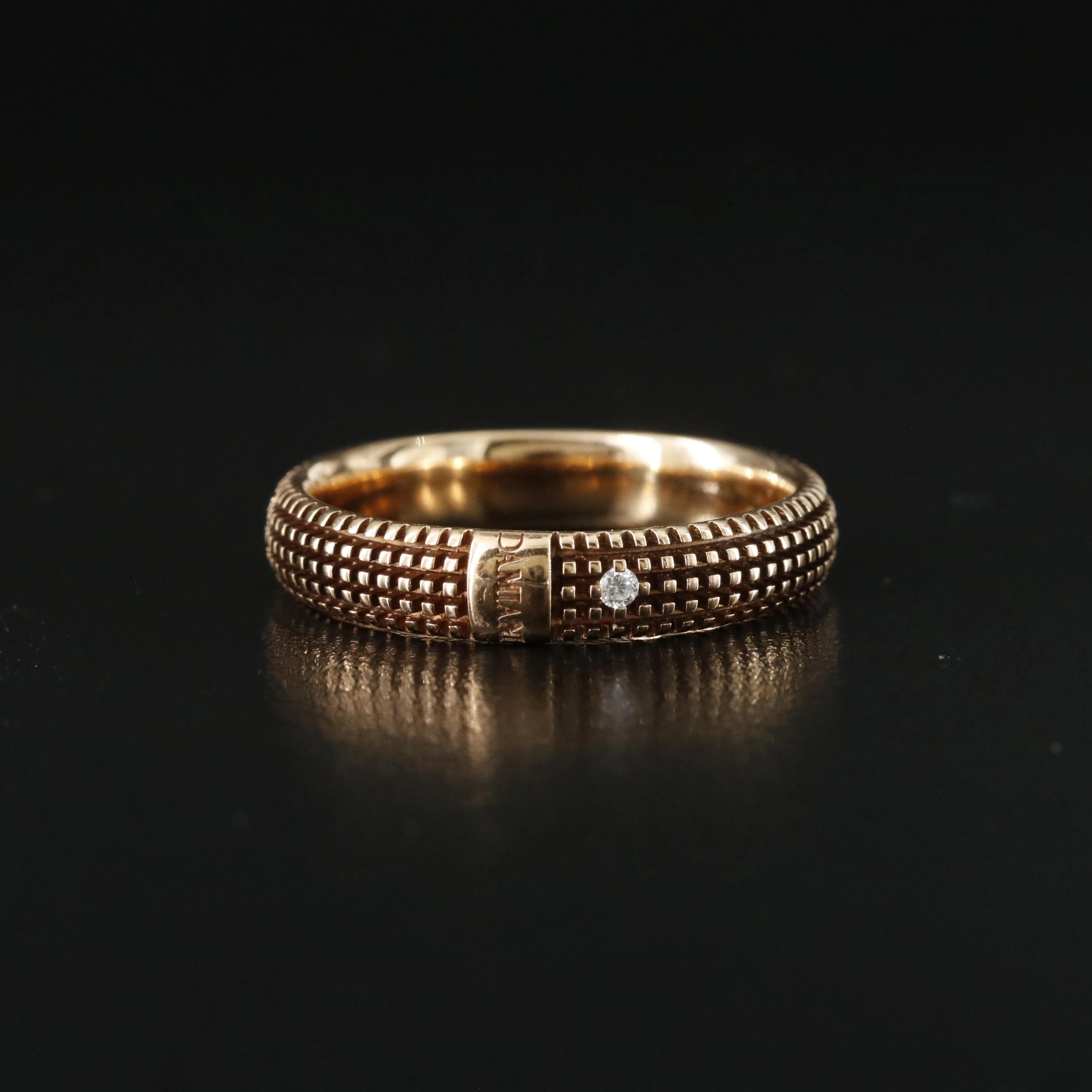 Damiani 18K Rose Gold Band with 0.02 CT Diamond Accent