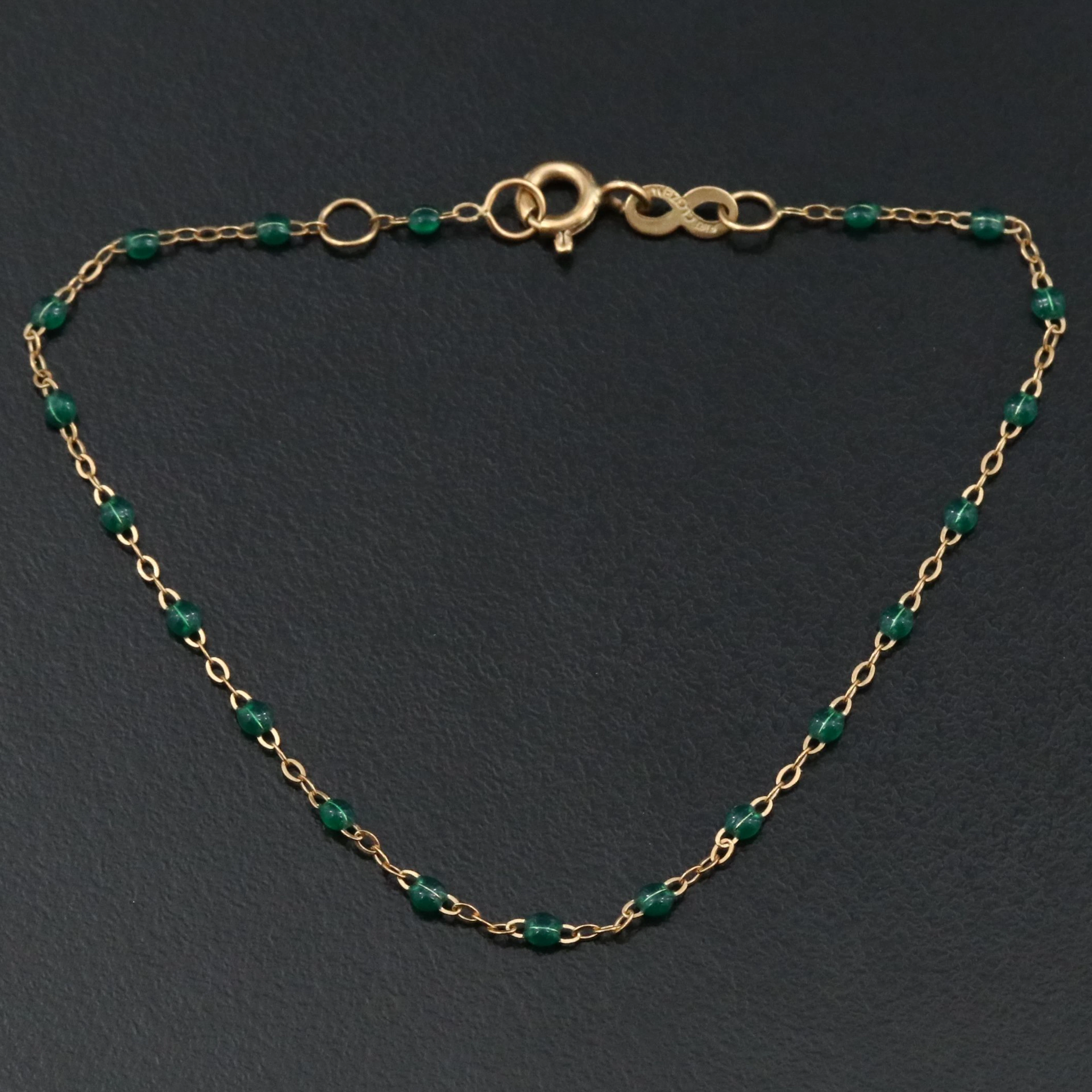 Gigi Clozeau Classic Gigi 18K Green Resin Station Bracelet