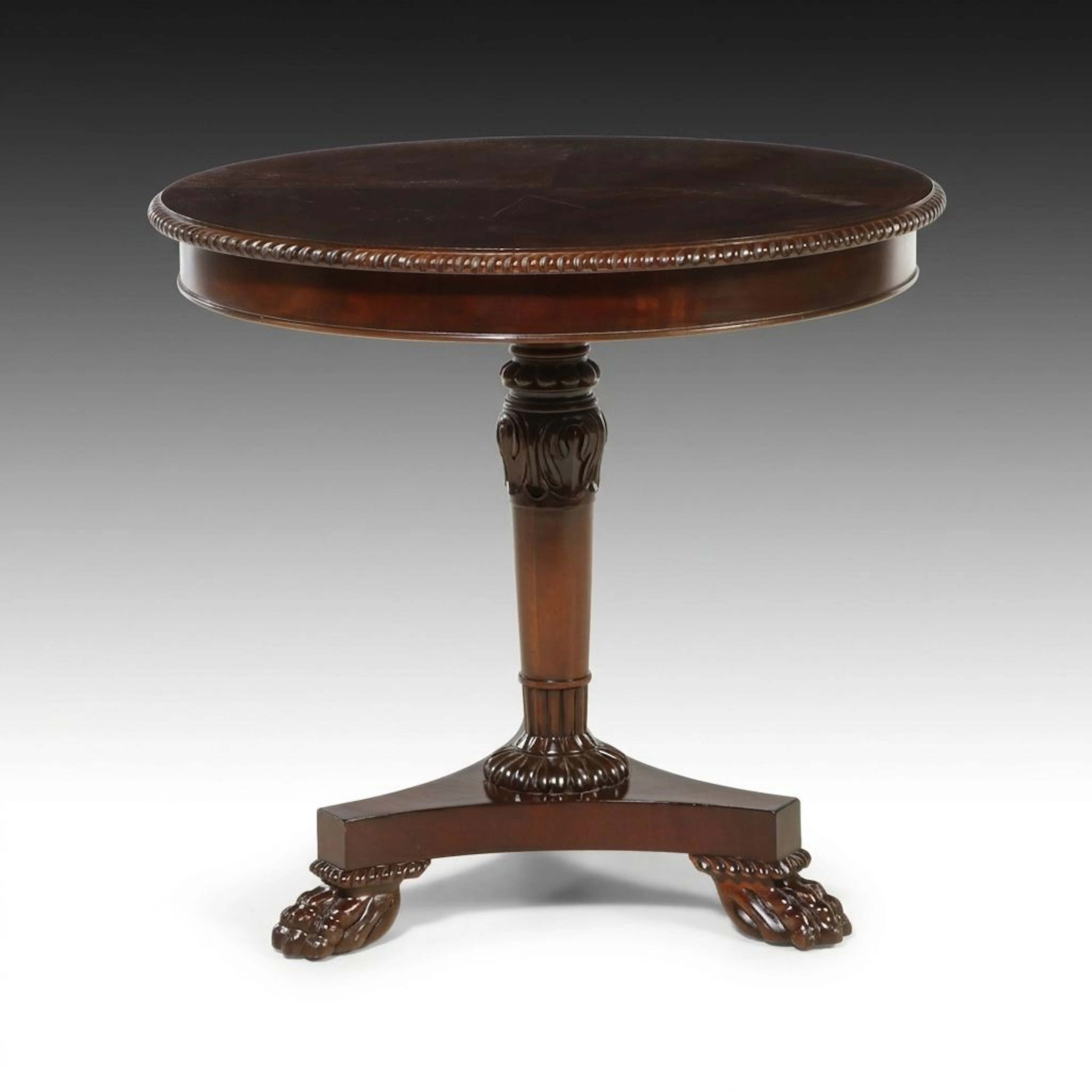 Century Furniture Empire Style Mahogany Pedestal Center Table