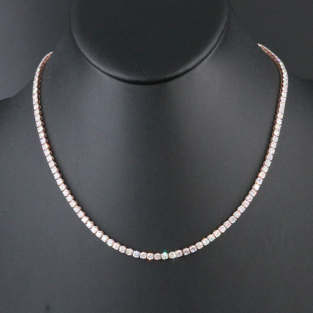 14K Rose Gold 10.40 CTW Lab Grown Diamond Rivière Necklace