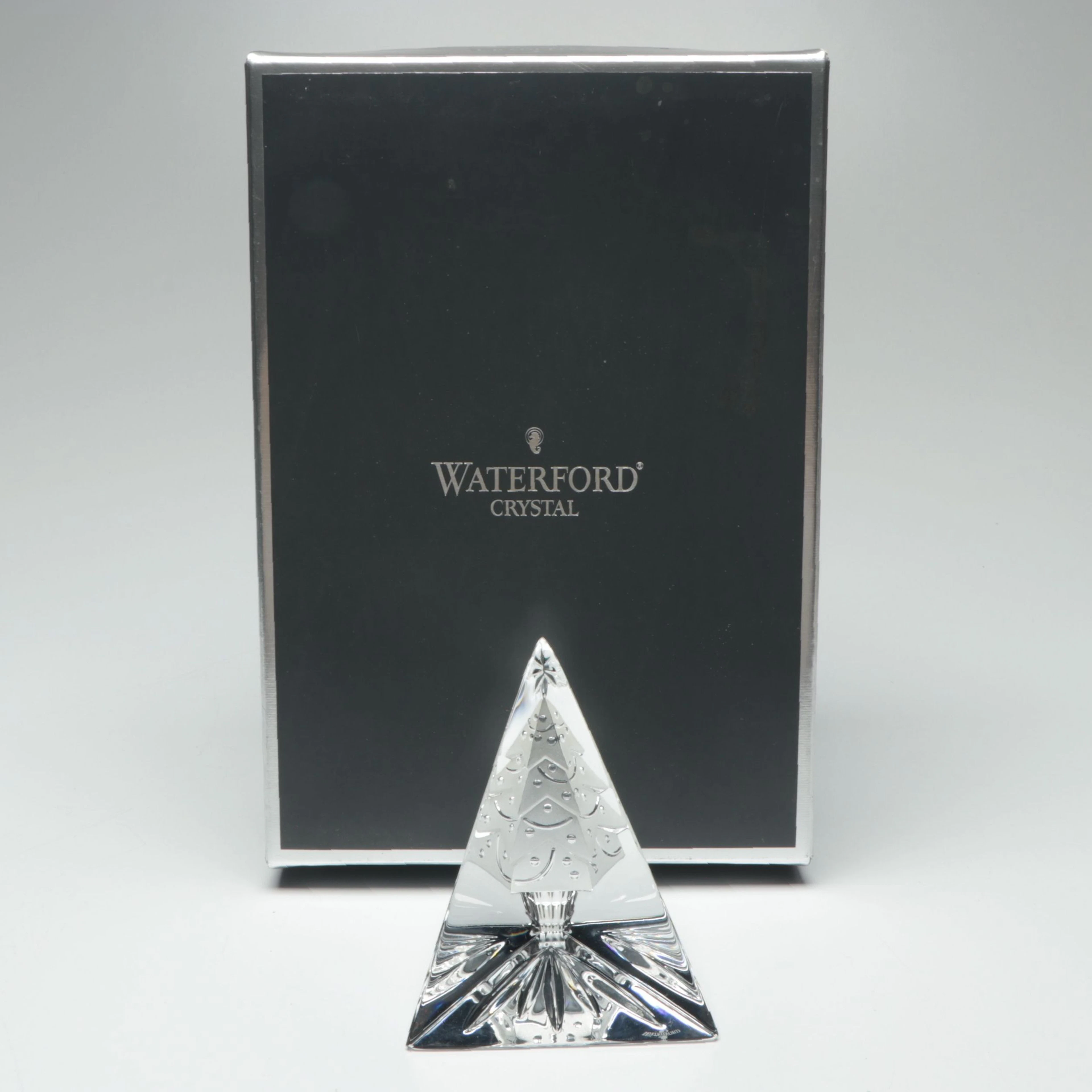 Waterford Crystal "Happy Holidays" Tree Sculpture Table Décor