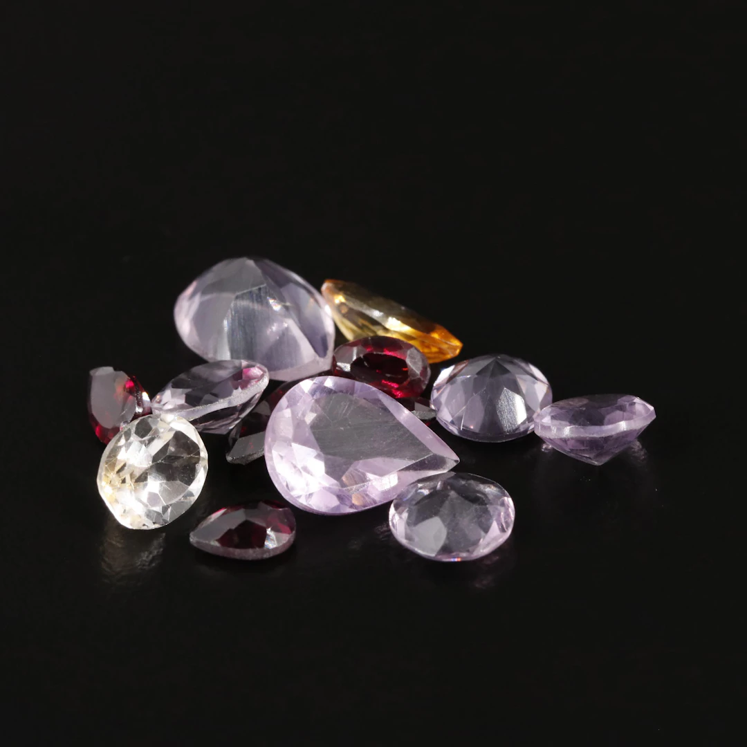Loose 15.10 Amethyst Citrine and Garnet Lot