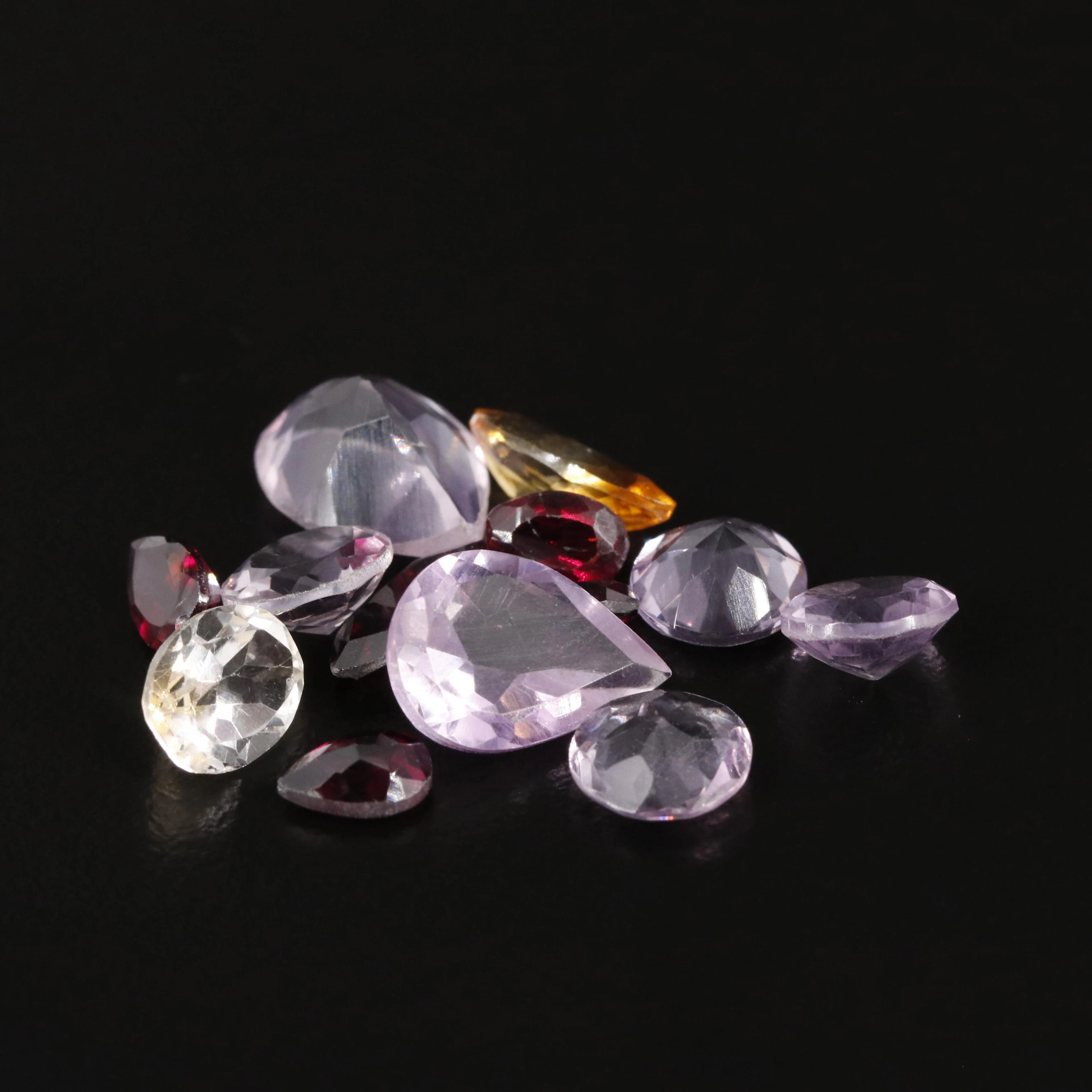 Loose 15.10 Amethyst Citrine and Garnet Lot