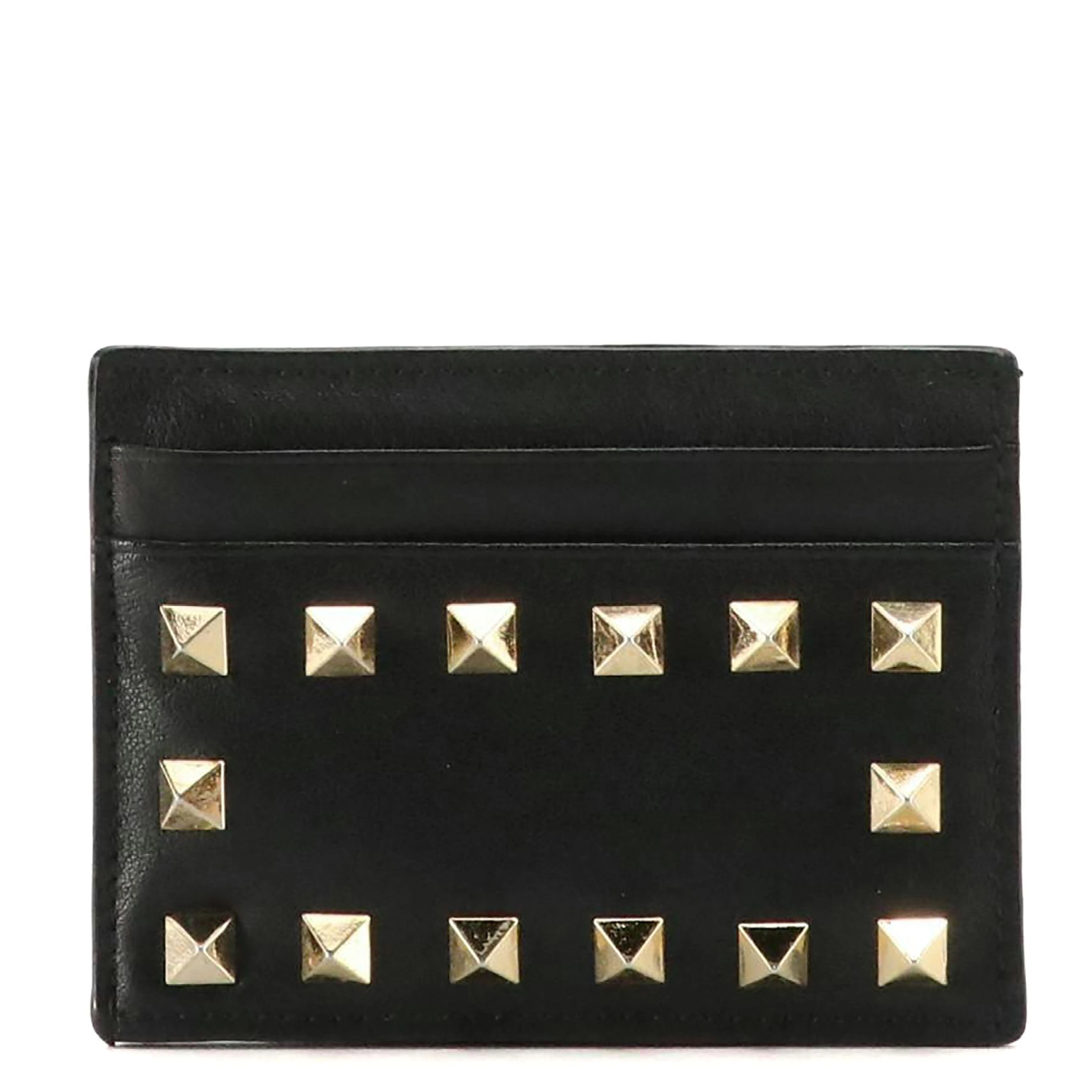 Valentino Garavani Rockstud Card Case in Calfskin Leather
