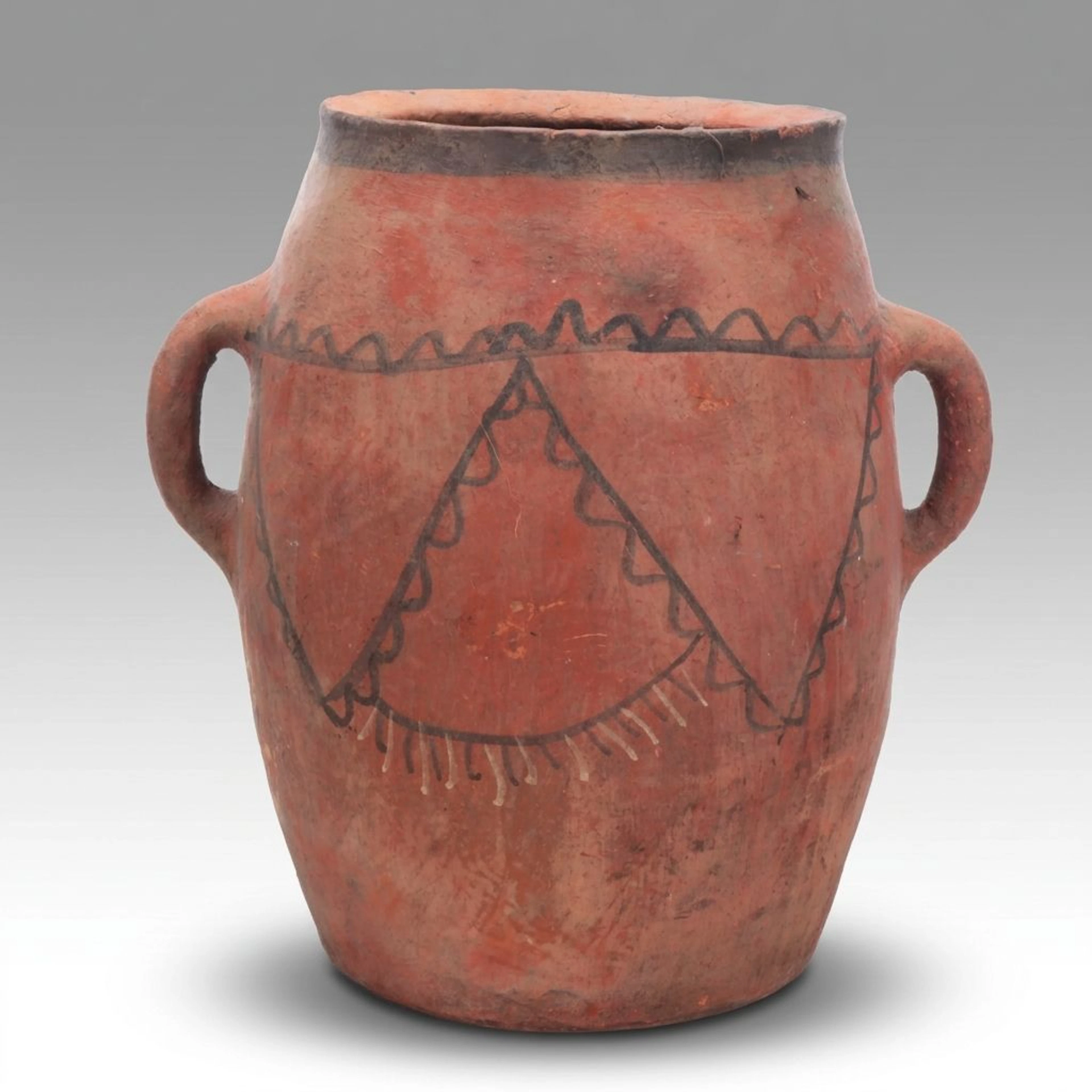 Moroccan Berber Style Geometric Terracotta Jug