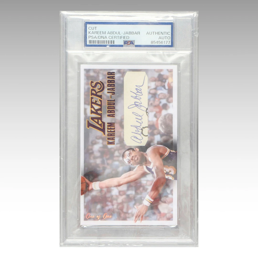 Kareem Abdul-Jabbar Signed and Slabbed 1/1 Cut, PSA