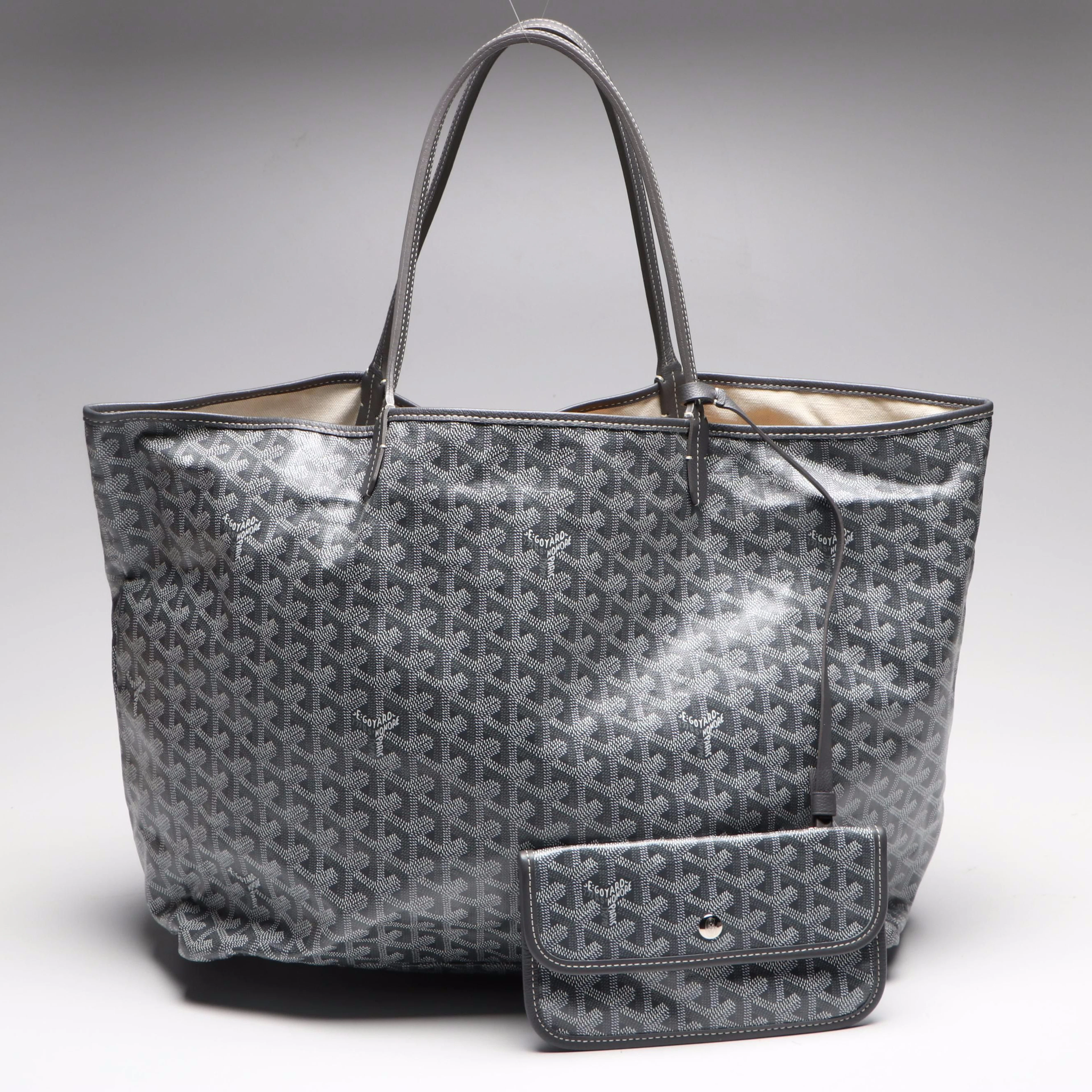 Goyard Saint Louis GM Tote in Grey Goyardine Canvas