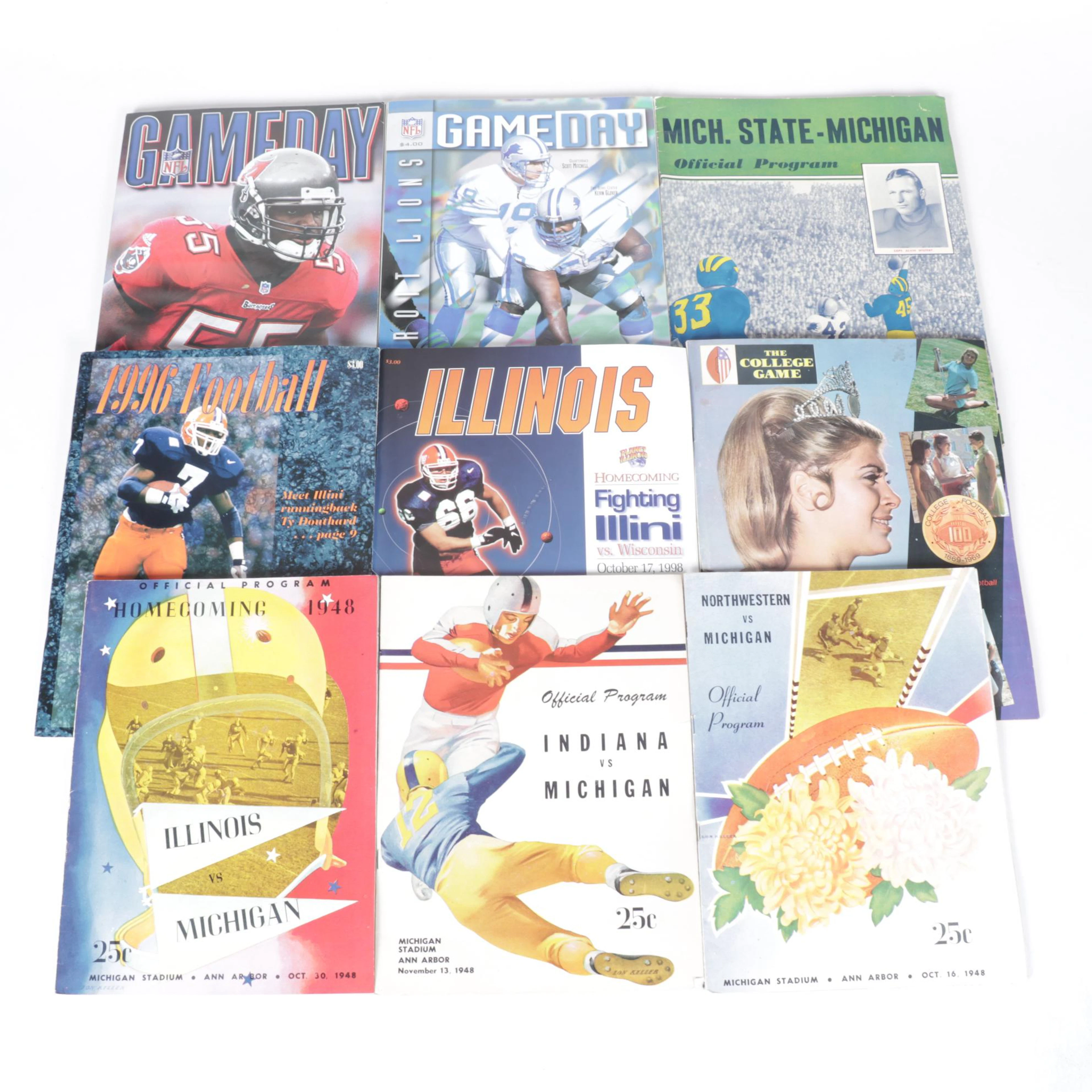 NFL and NCAA Game Day Programs Featuring Michigan & More
