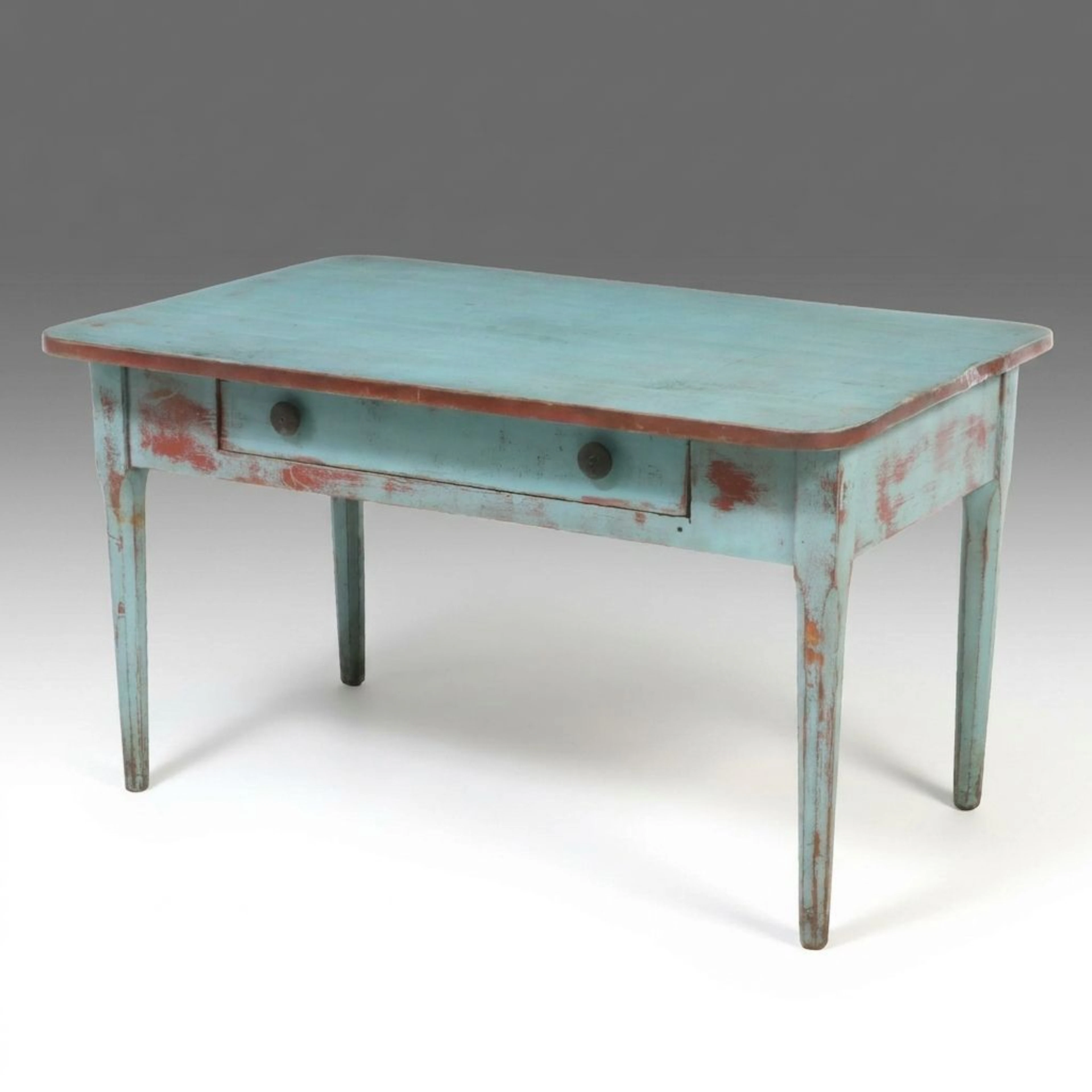 Primitive Painted Work Table with Drawer, Early 20th Century